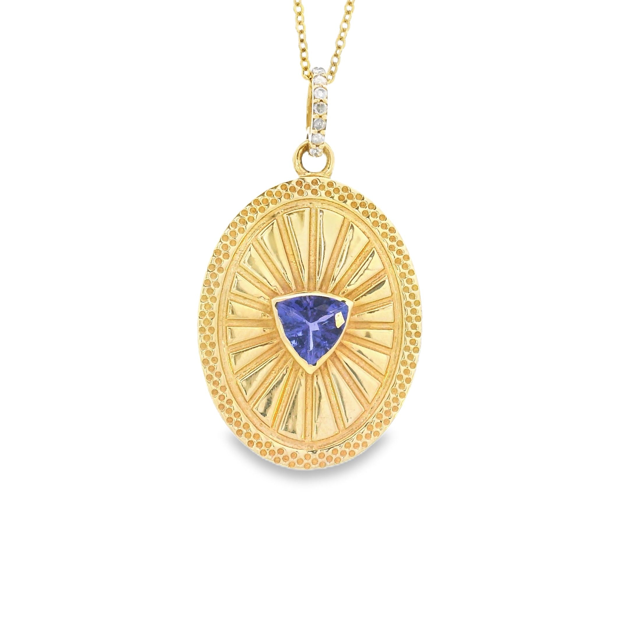 14k Gold Tanzanite Oval Charm