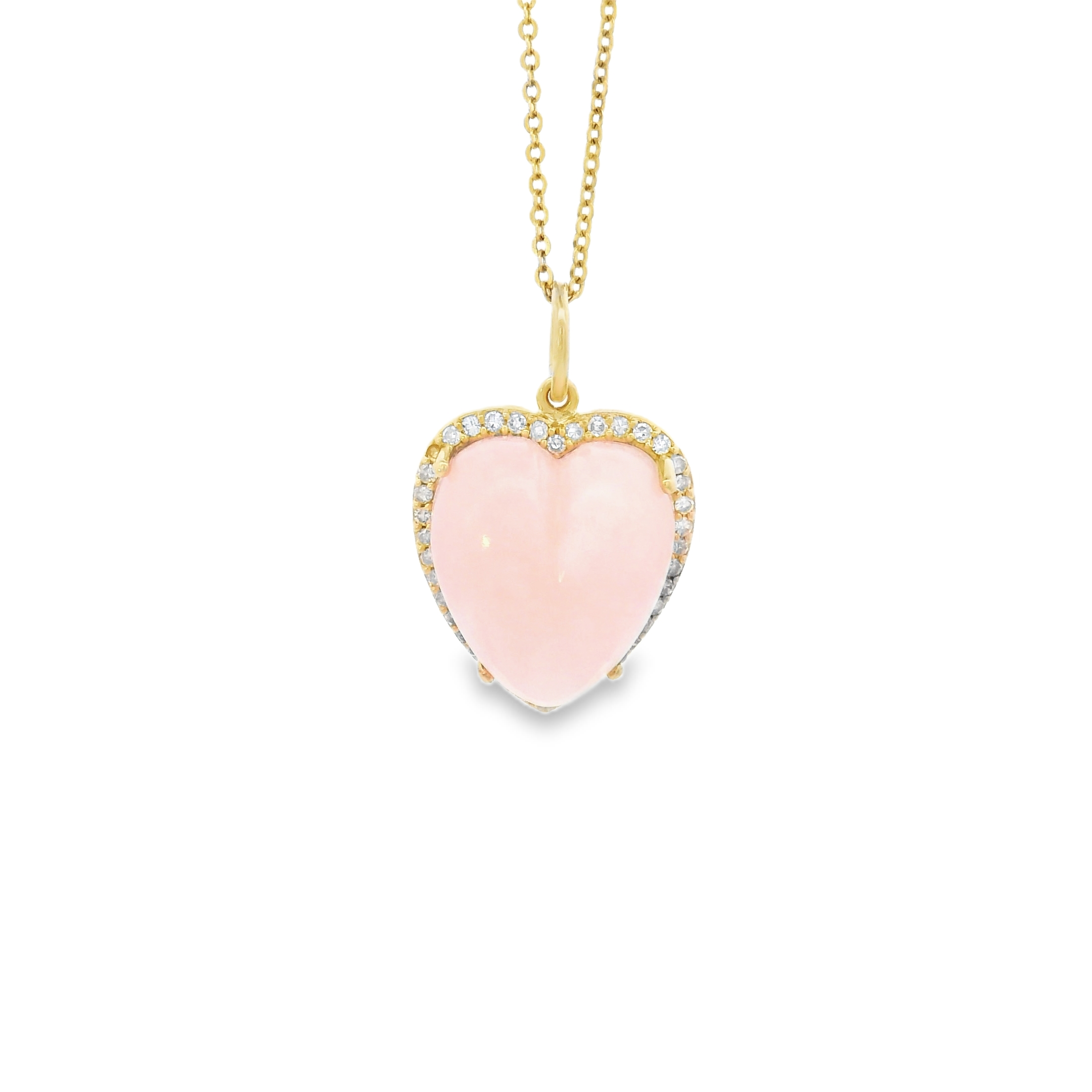 14k Yellow Gold Diamond Small Puffy Heart Charm