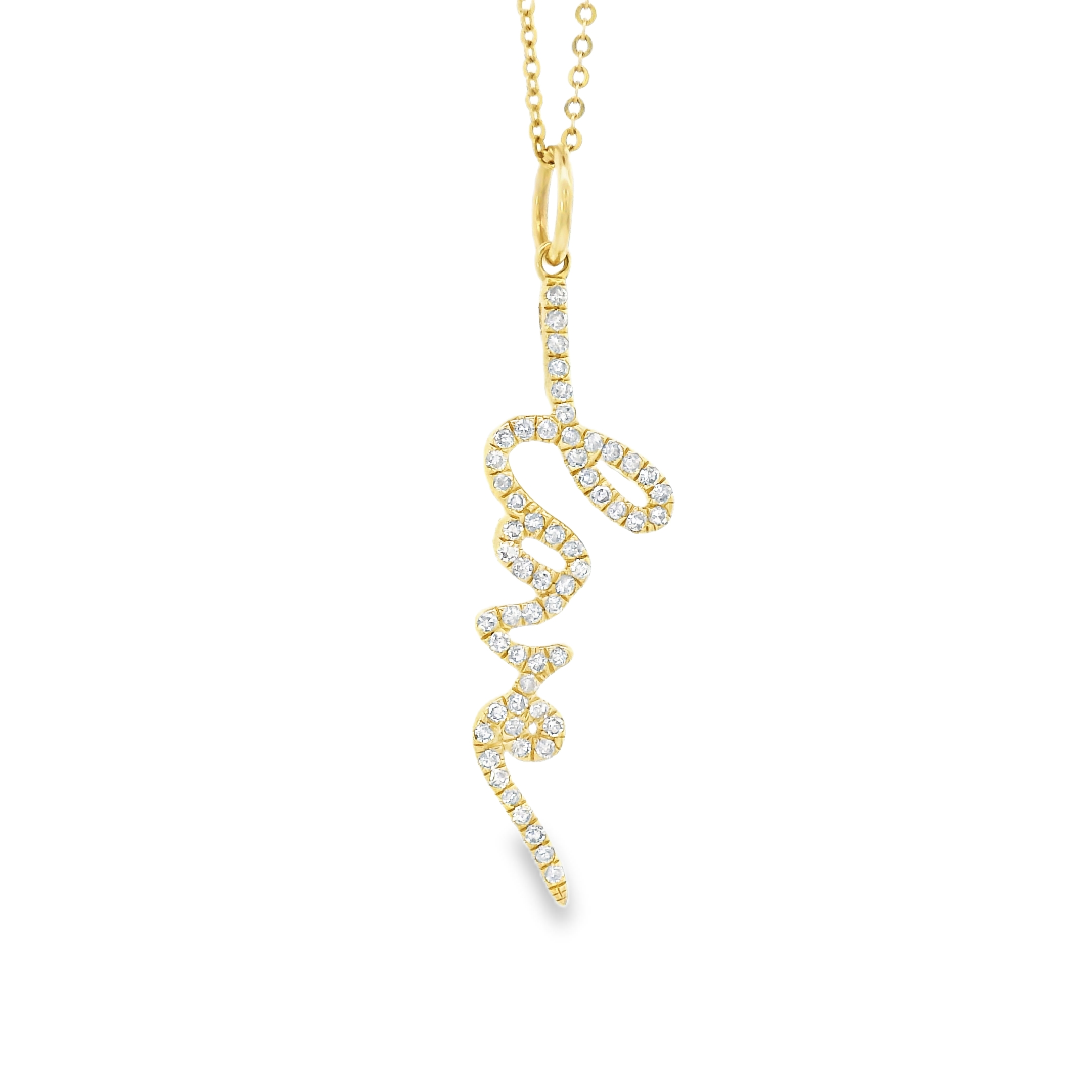 14k Yellow Gold Diamond Love Charm