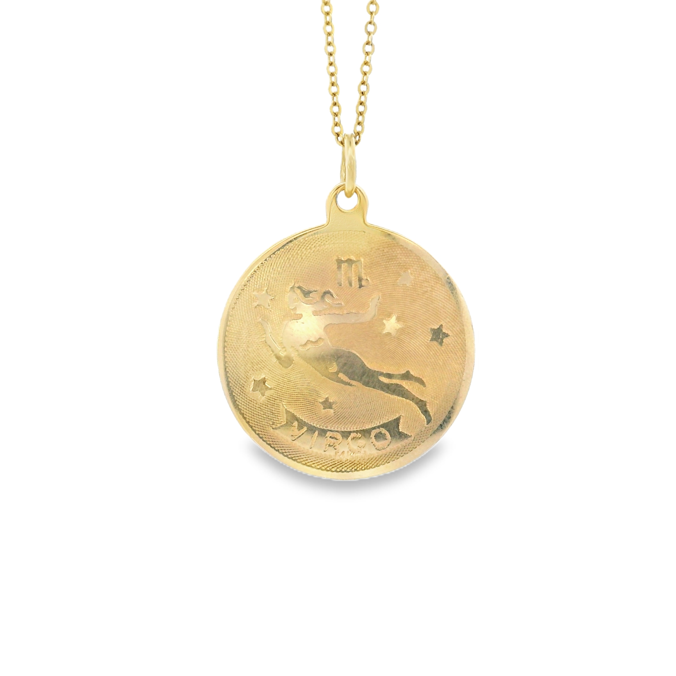 14k Yellow Gold Vintage Virgo Zodiac Charm