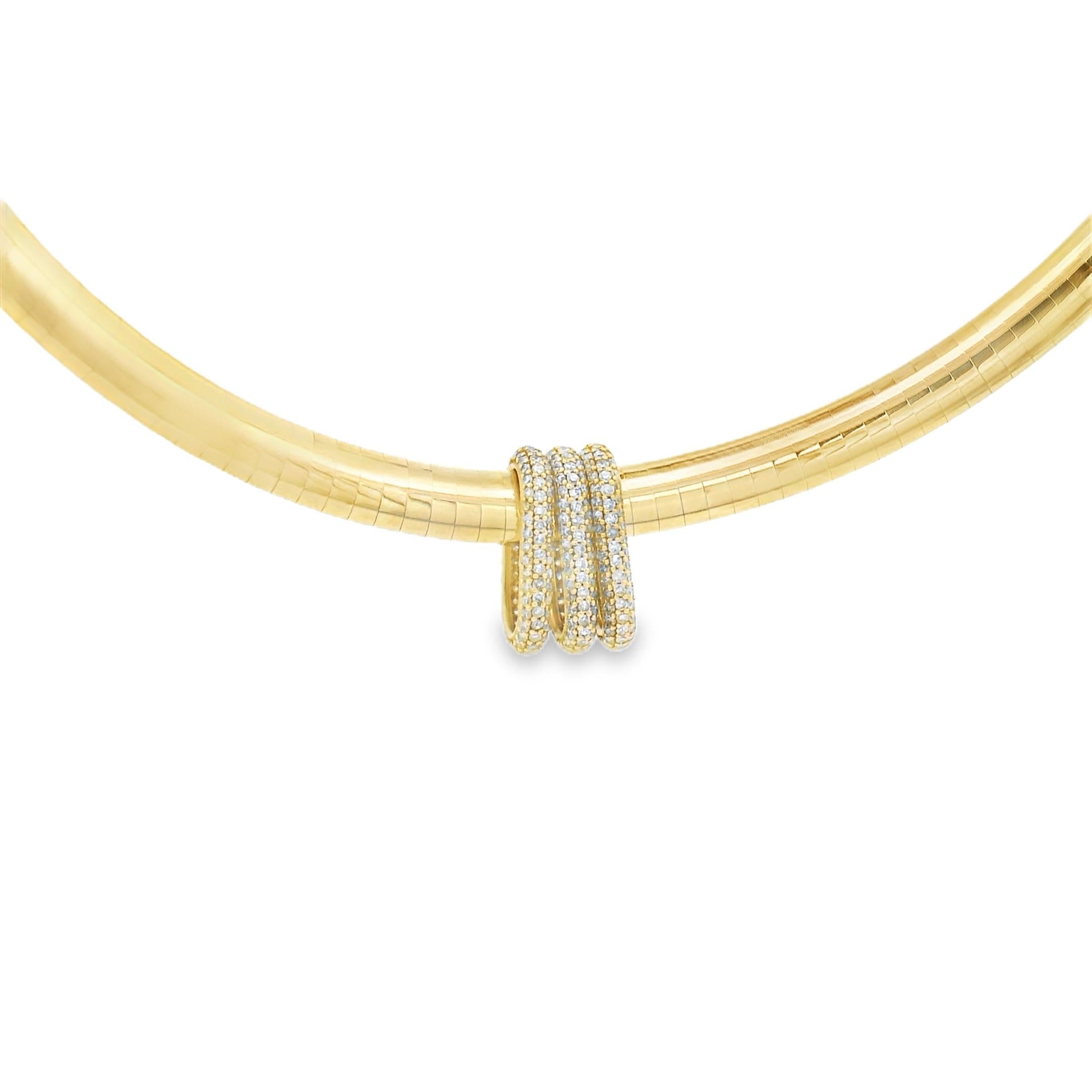 Collar Omega vintage de dos caras en oro amarillo y blanco de 14 k