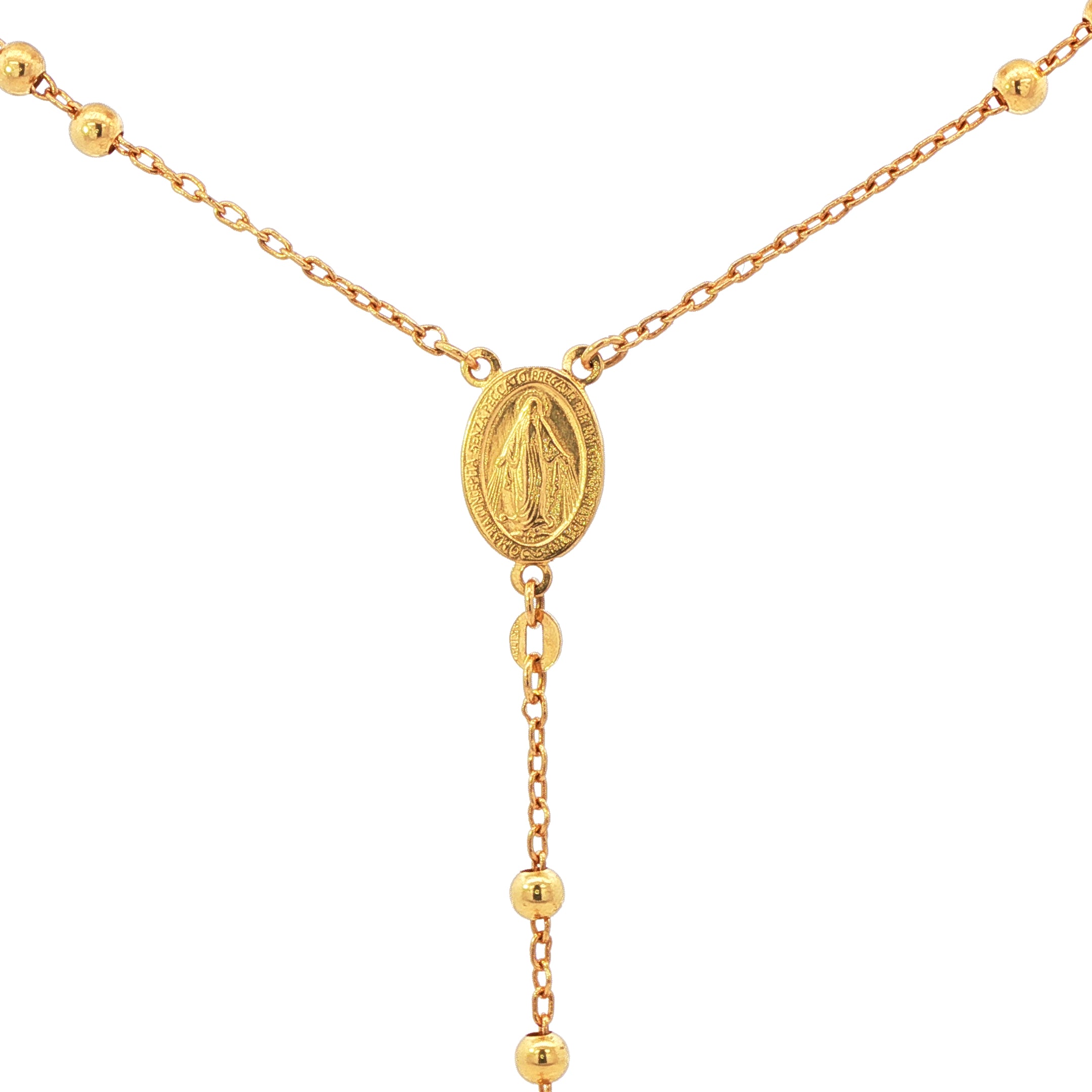 18k Yellow Gold Vintage Rosary Necklace
