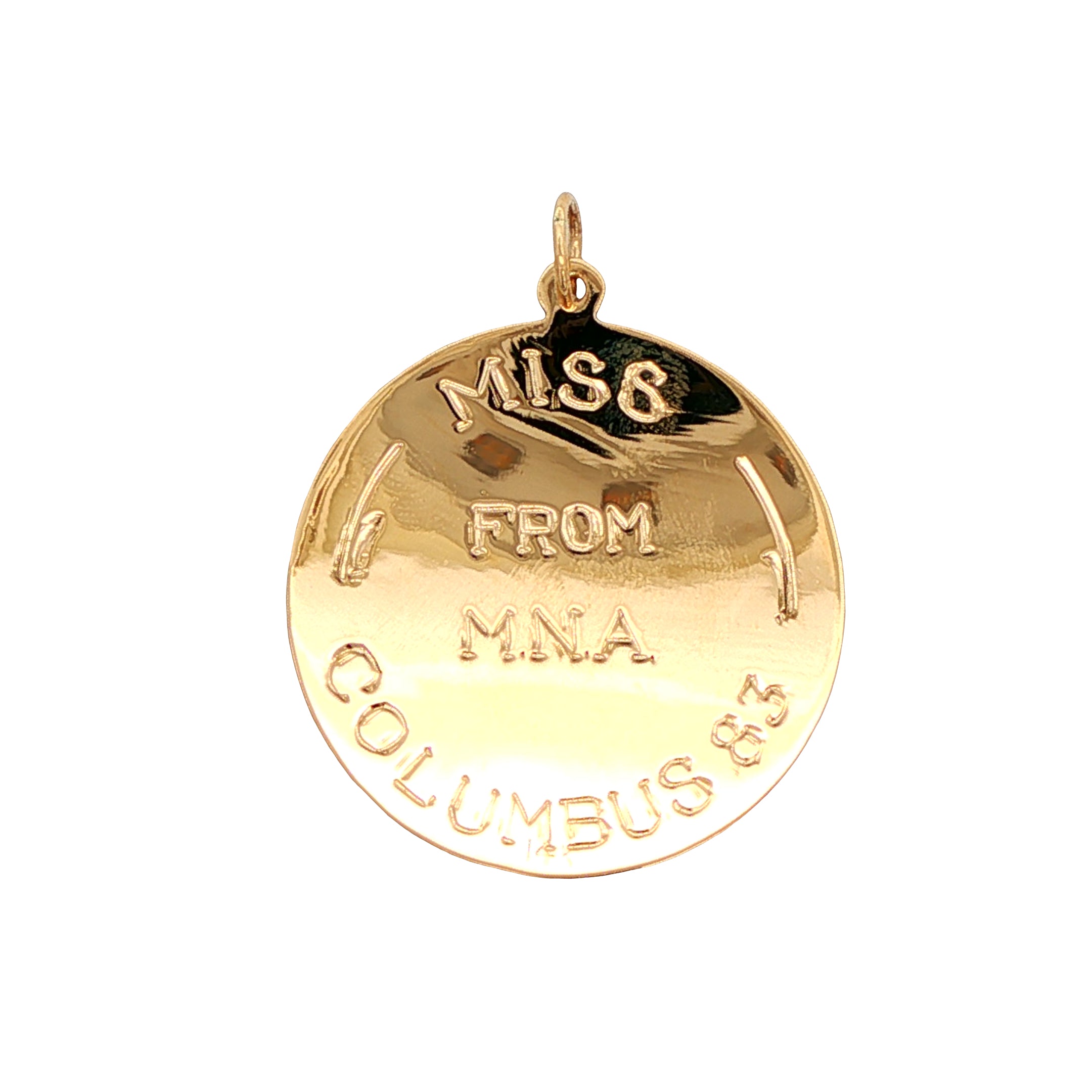 14k Yellow Gold Vintage Engine Turned "M" Charm