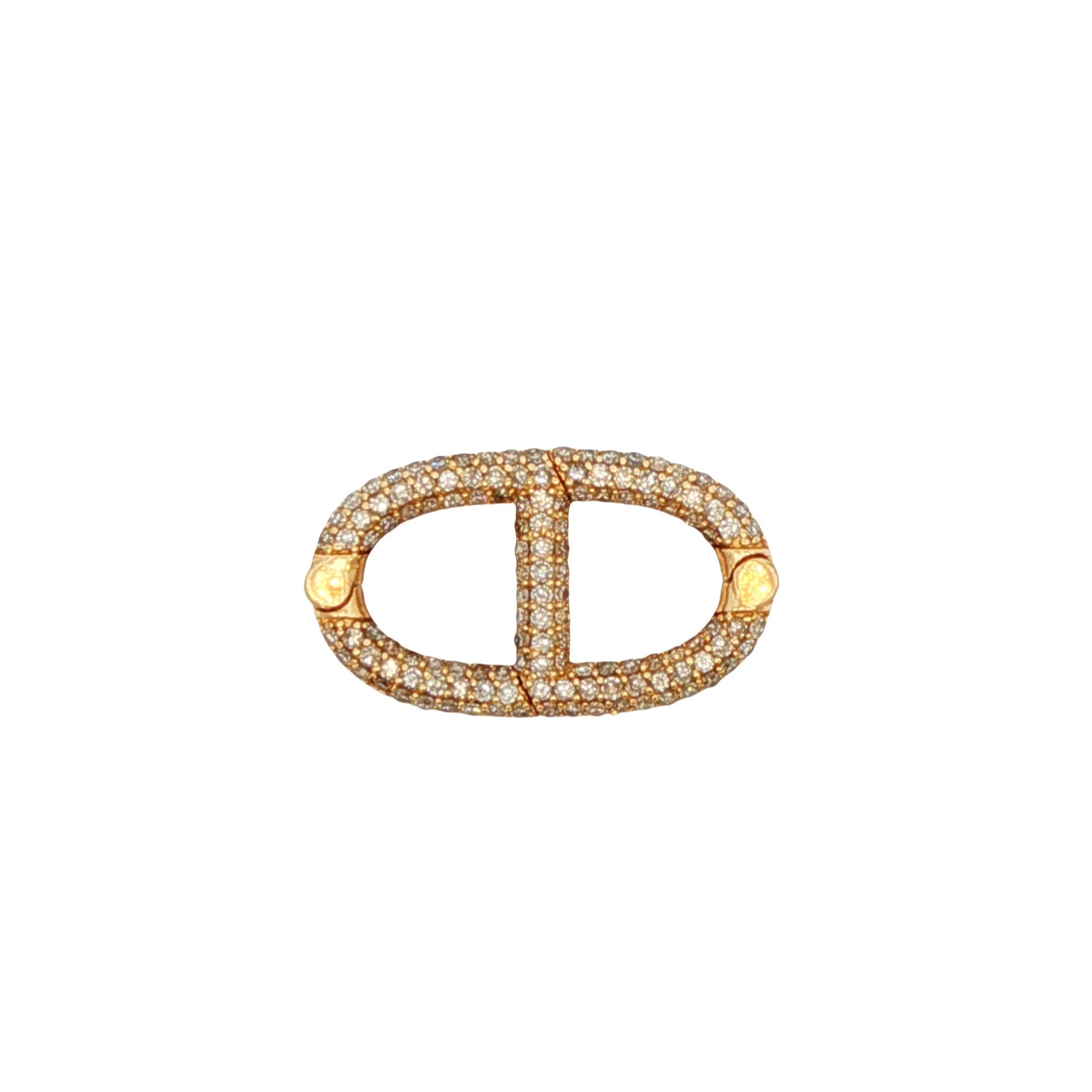 14k Yellow Gold Diamond Two side Openable Clasp