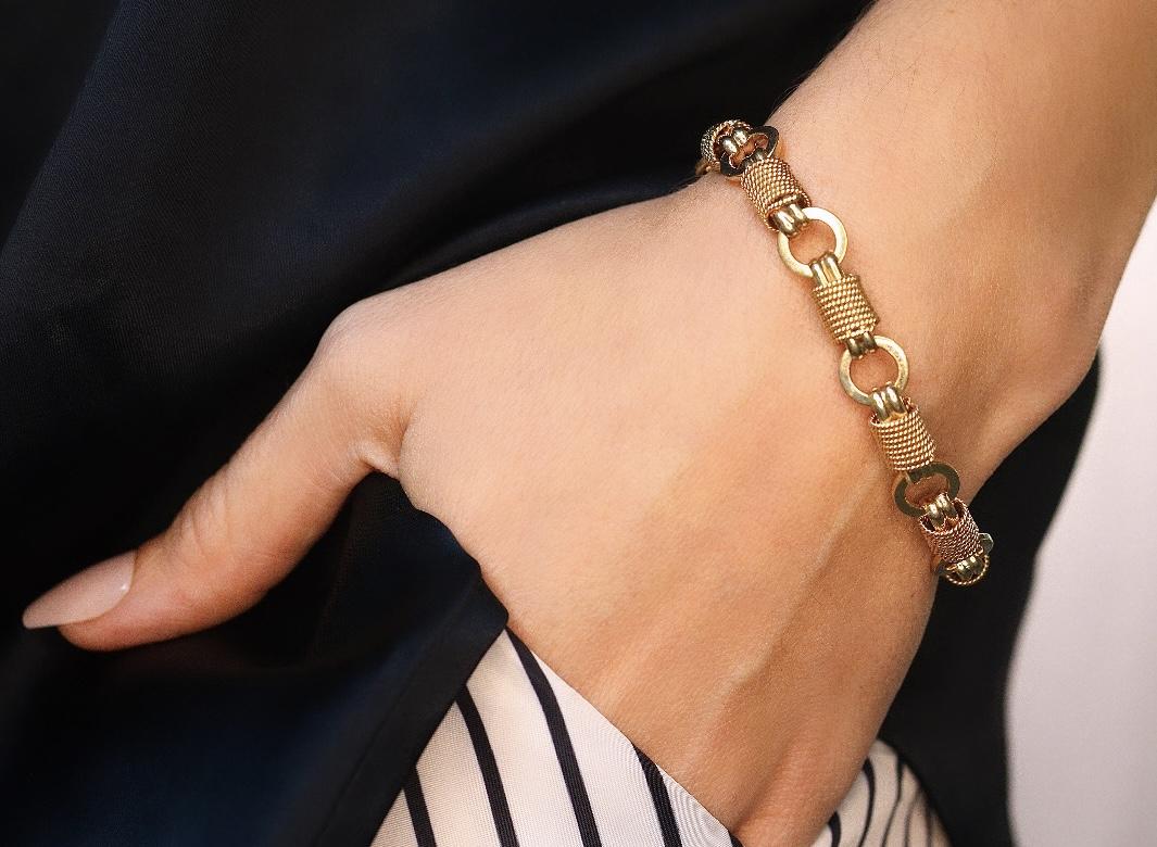 Vintage 14K Gold Rope Knot Bracelet