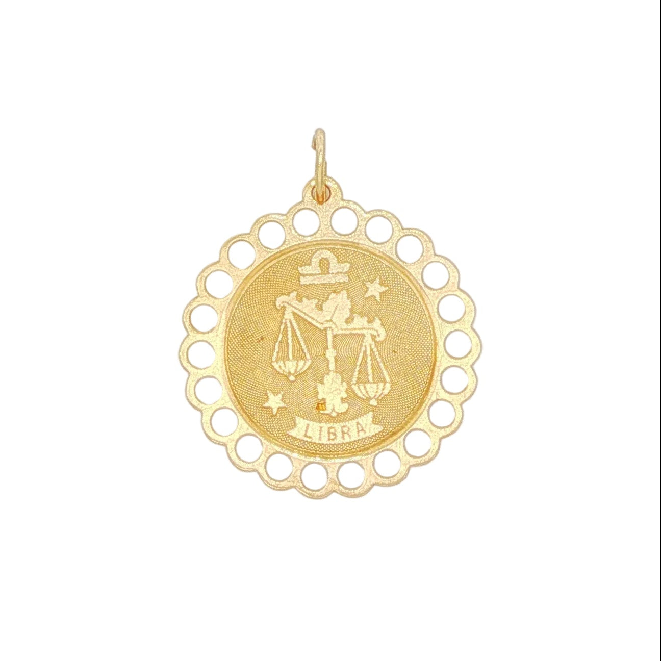 Vintage 14k Yellow Gold Libra Zodiac Charm Pendant
