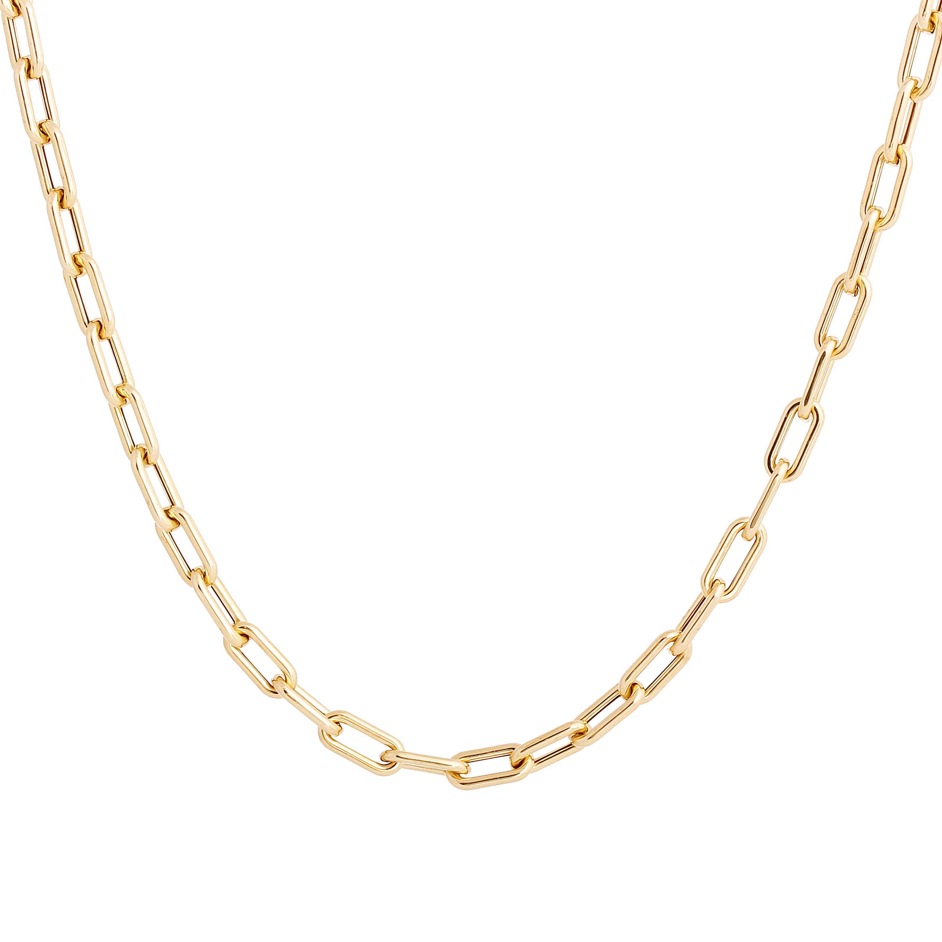 14k Yellow Gold Medium Oval Paperclip Chain