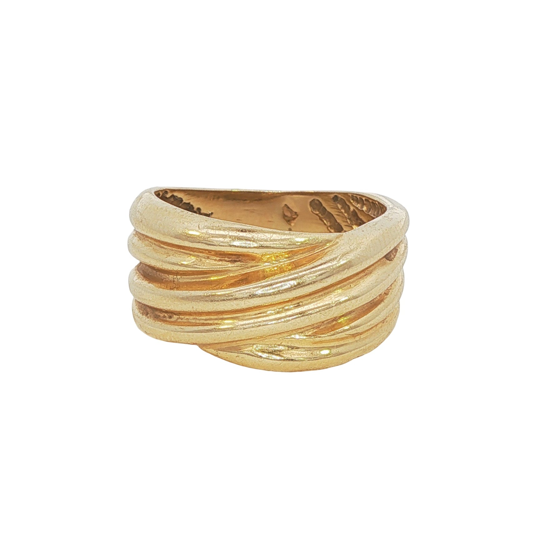 Vintage 14k Yellow Gold Ribbed Band Ring
