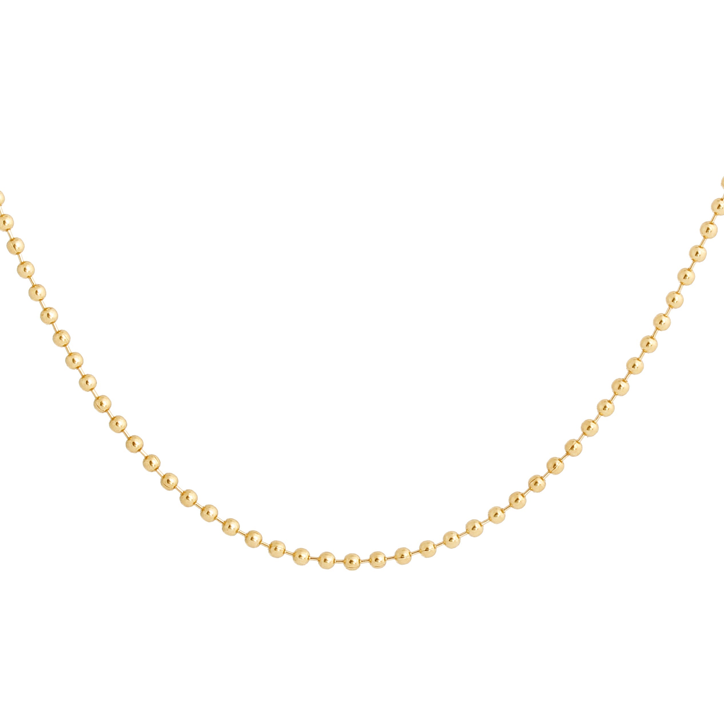 14k Yellow Gold 2mm Solid Ball Chain