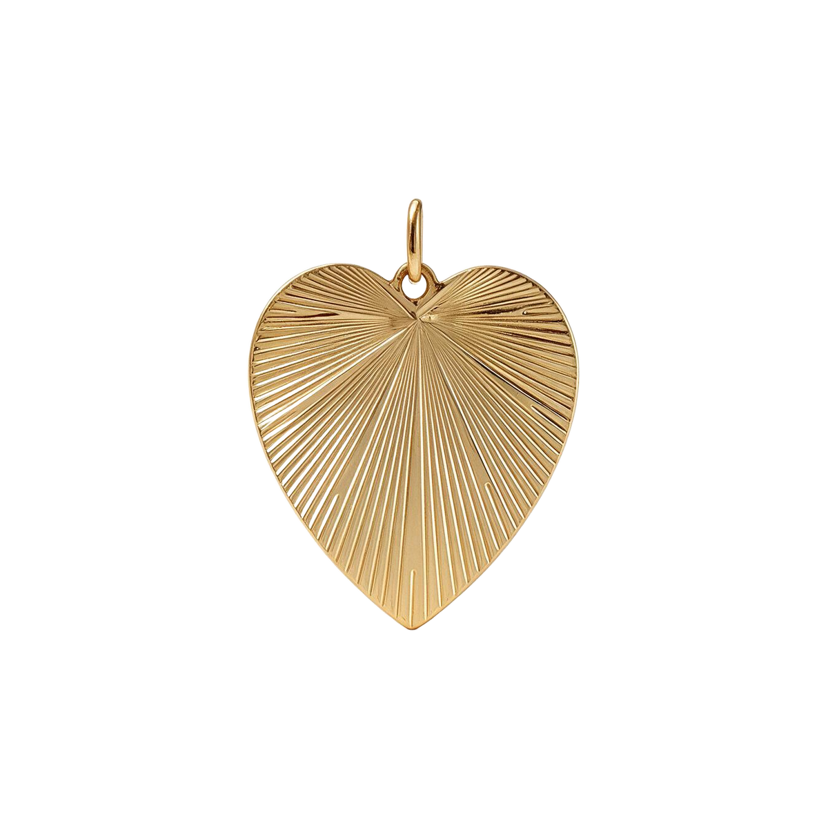 14 Karat Yellow Gold 1960s Vintage Engine Turned Heart Charm
