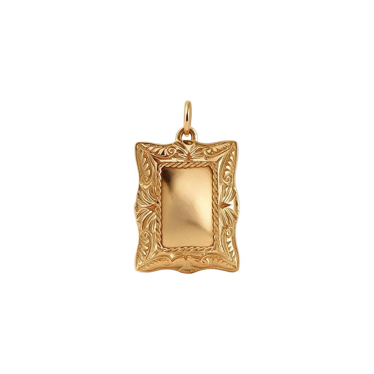 14 Karat Yellow Gold 1960s Vintage Engravable Picture Frame Charm