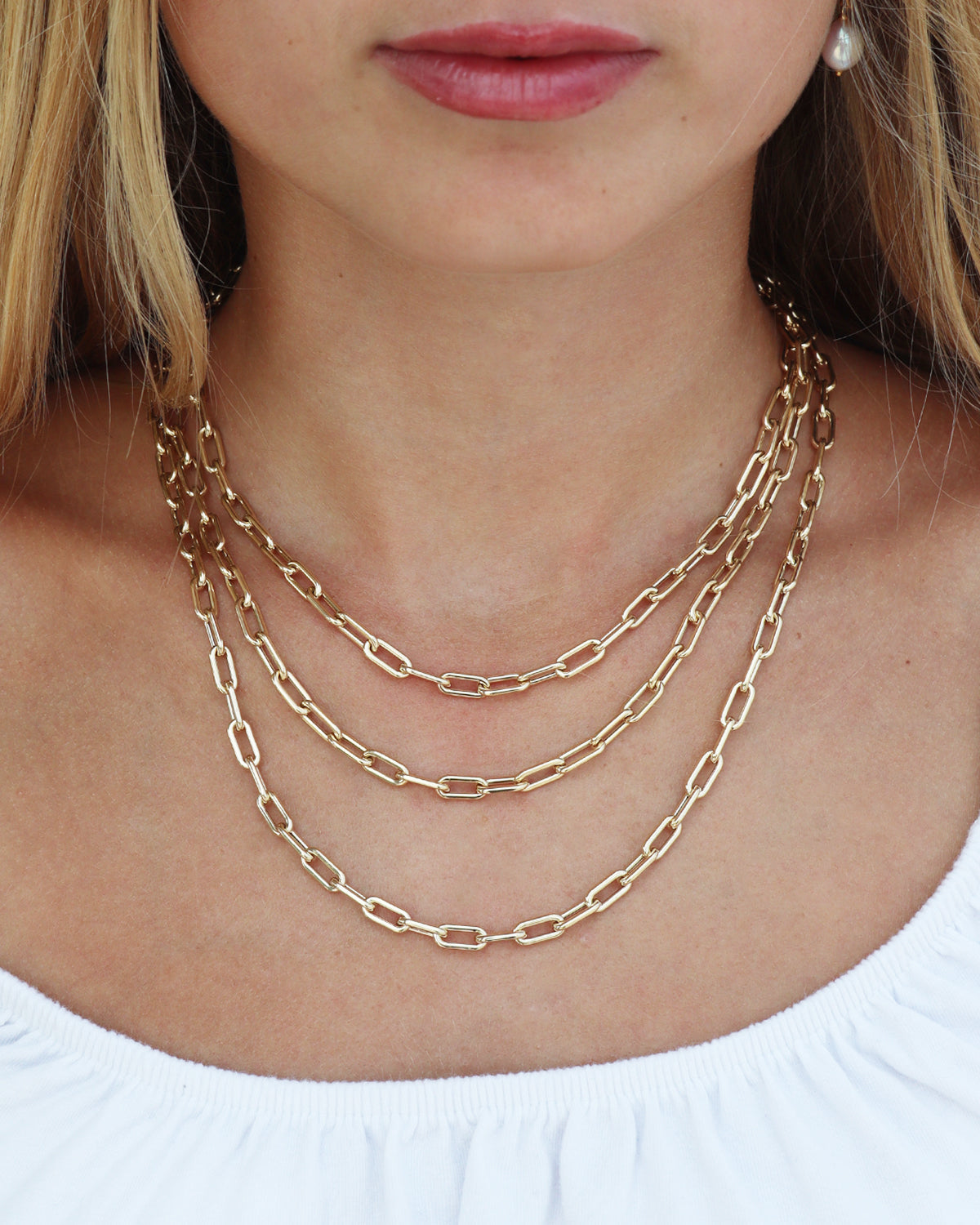 14k Yellow Gold Medium Oval Paperclip Chain
