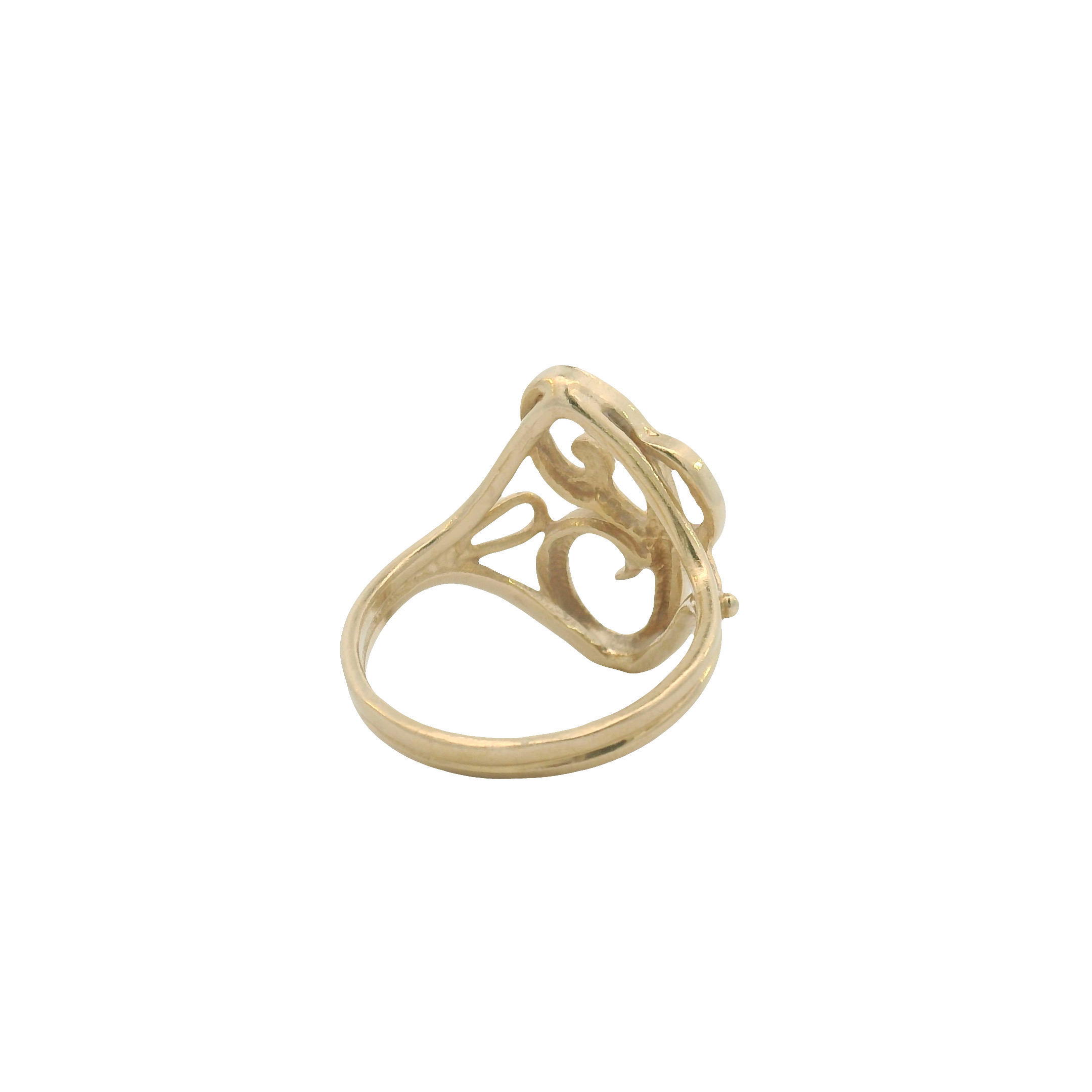 14k Yellow Gold Vintage Ornate “C" Ring