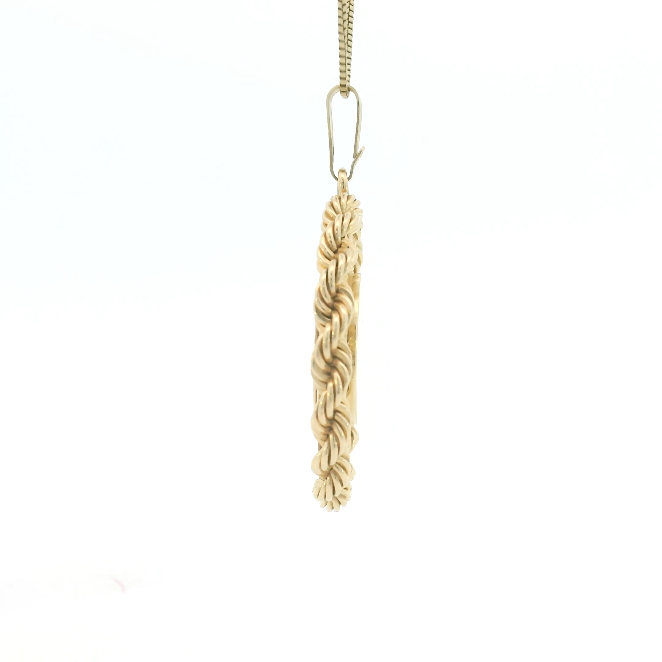 14k Yellow Gold Vintage Braided Edge Locket Charm