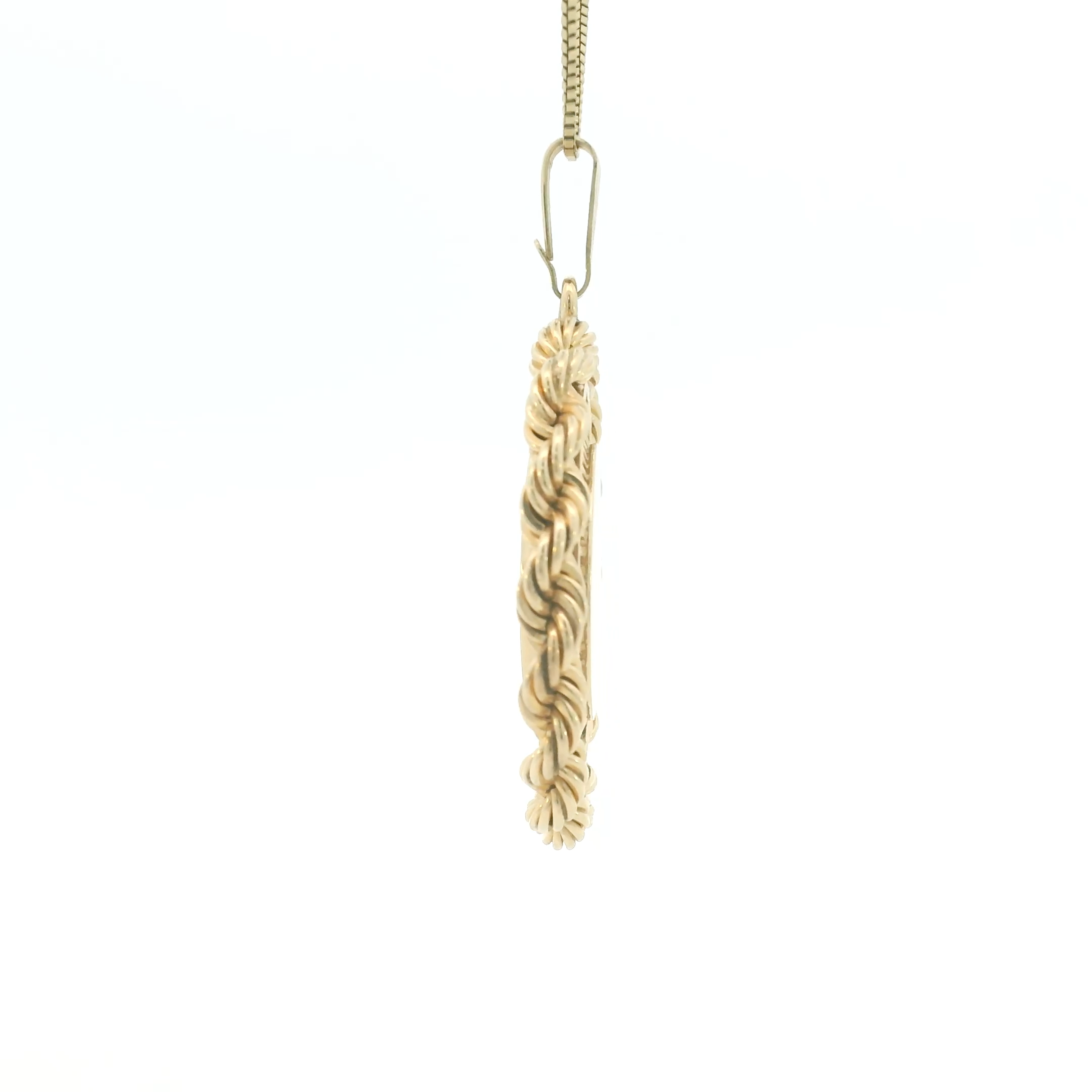 14k Yellow Gold Vintage Braided Edge Locket Charm