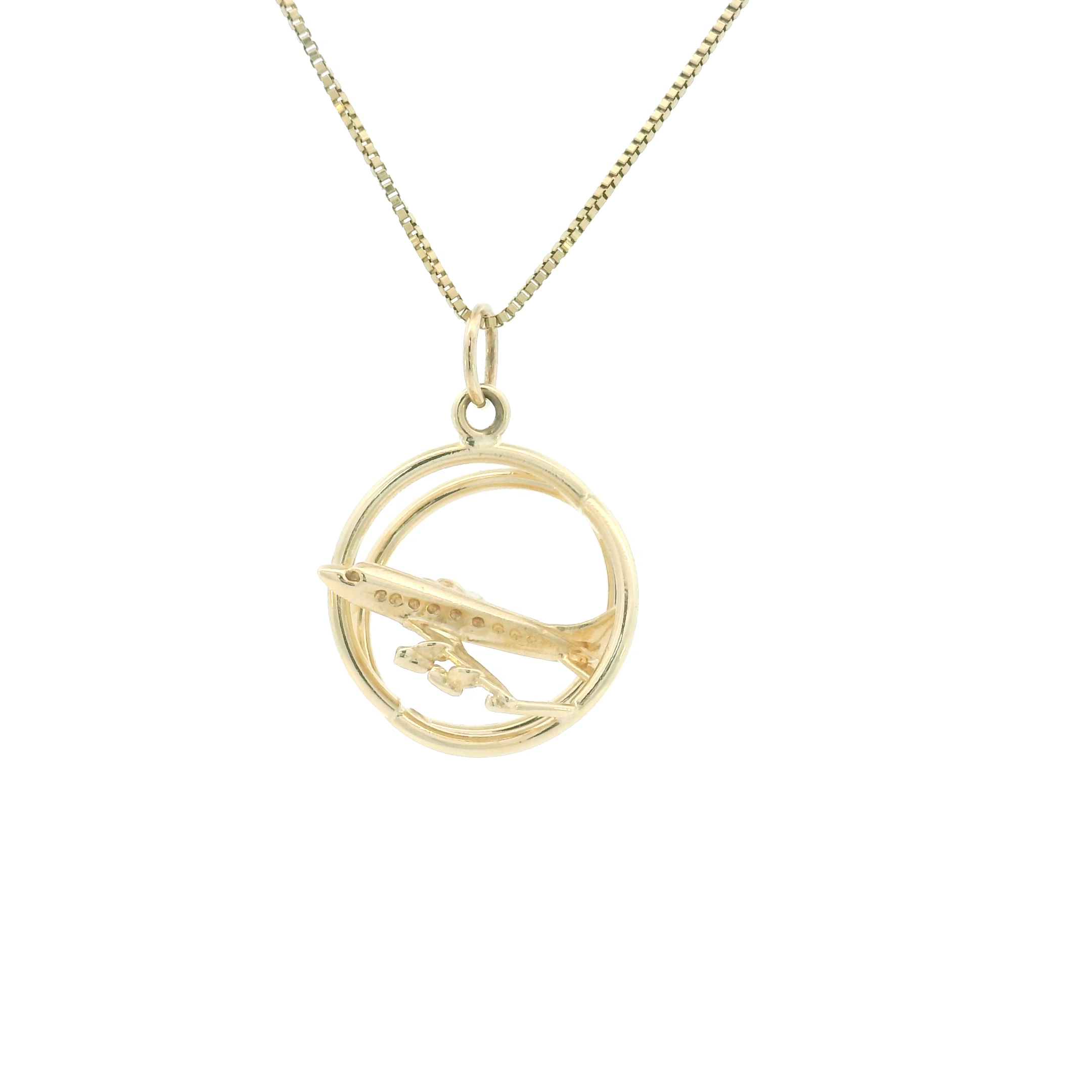 14k Yellow Gold Vintage 3-D Airplane Charm