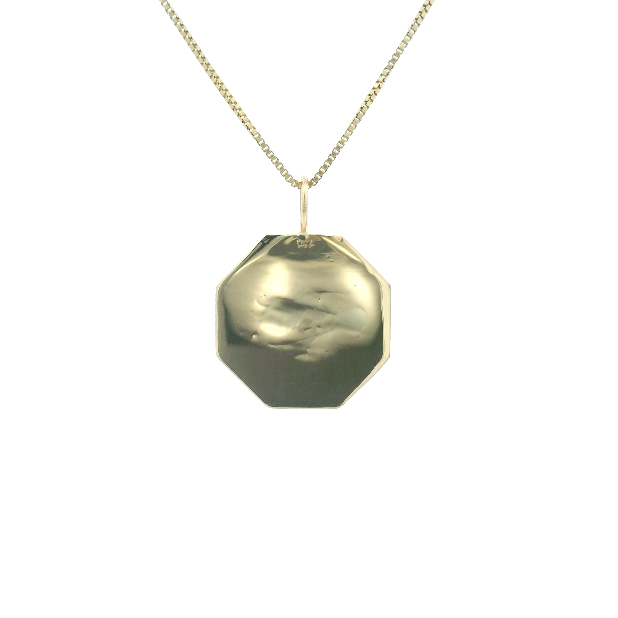 14k Yellow Gold Vintage Engine Turned Charm