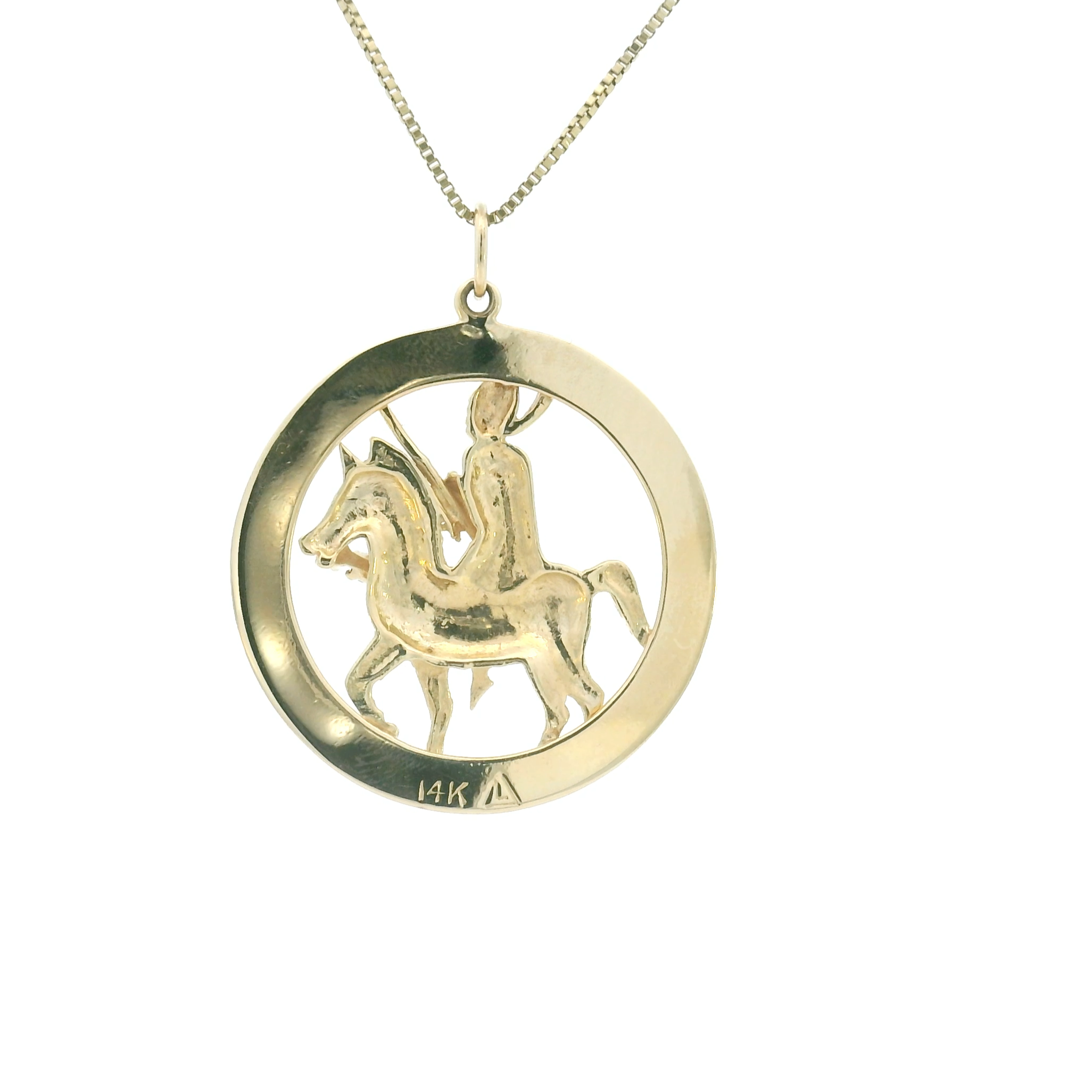 14k Yellow Gold Vintage Sapphire Knight Charm