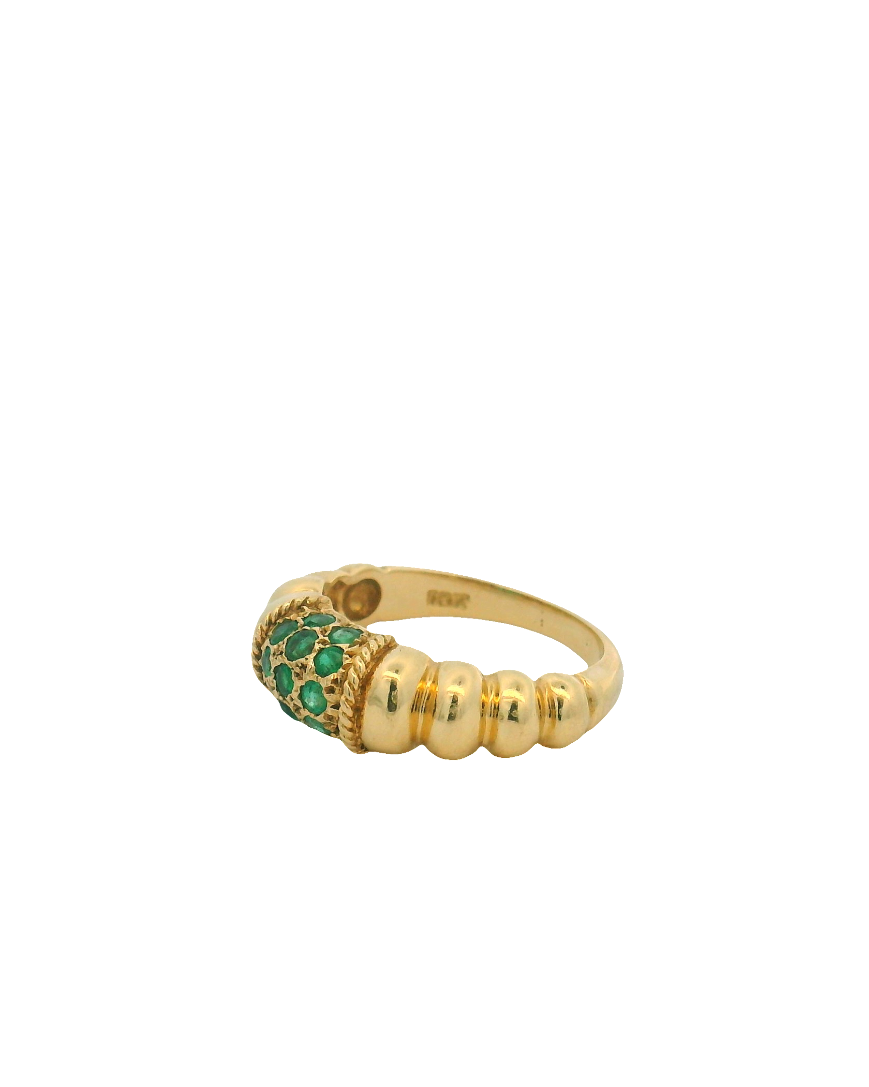 18k Yellow Gold Emerald, Ruby, Diamond Rings