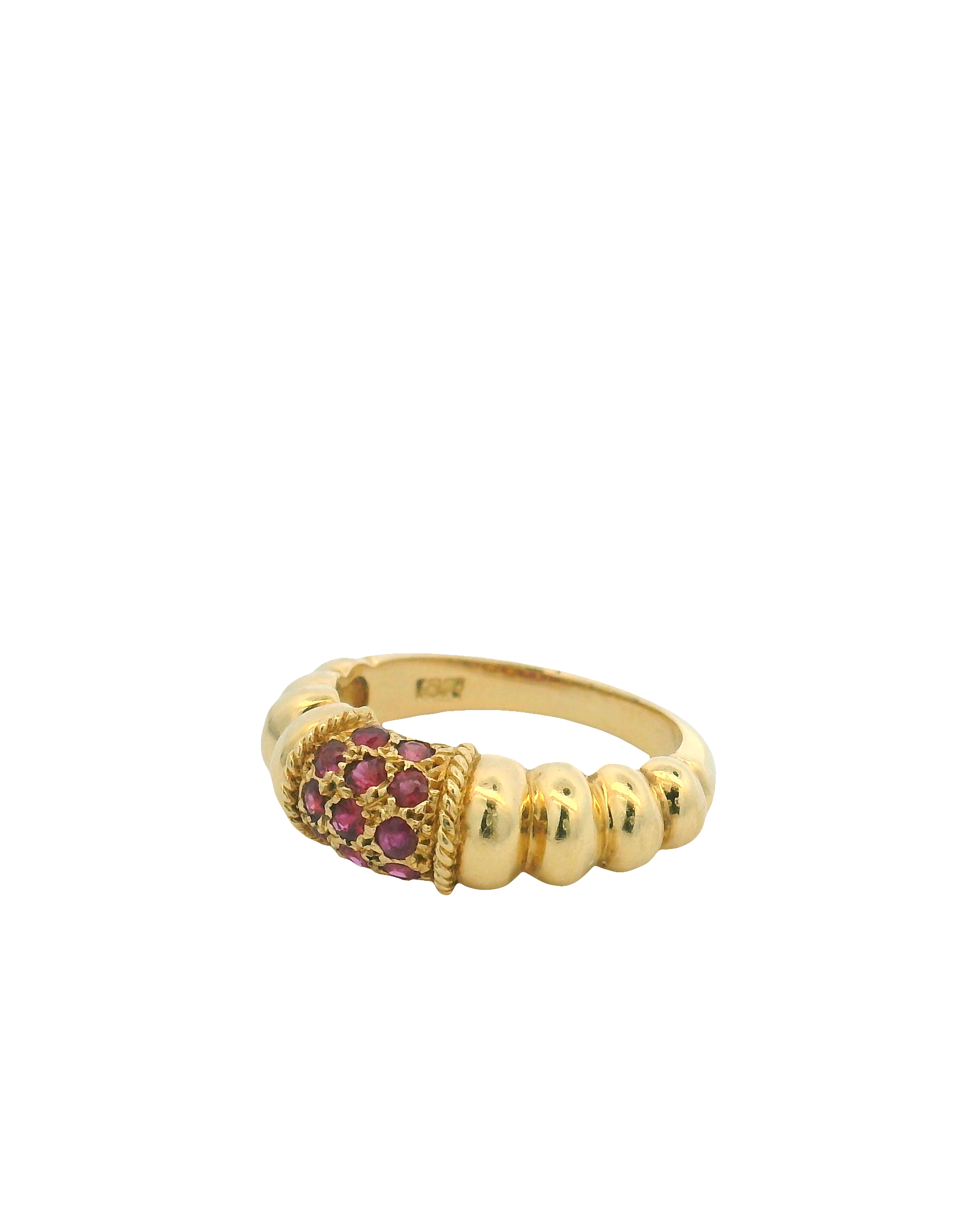 18k Yellow Gold Emerald, Ruby, Diamond Rings
