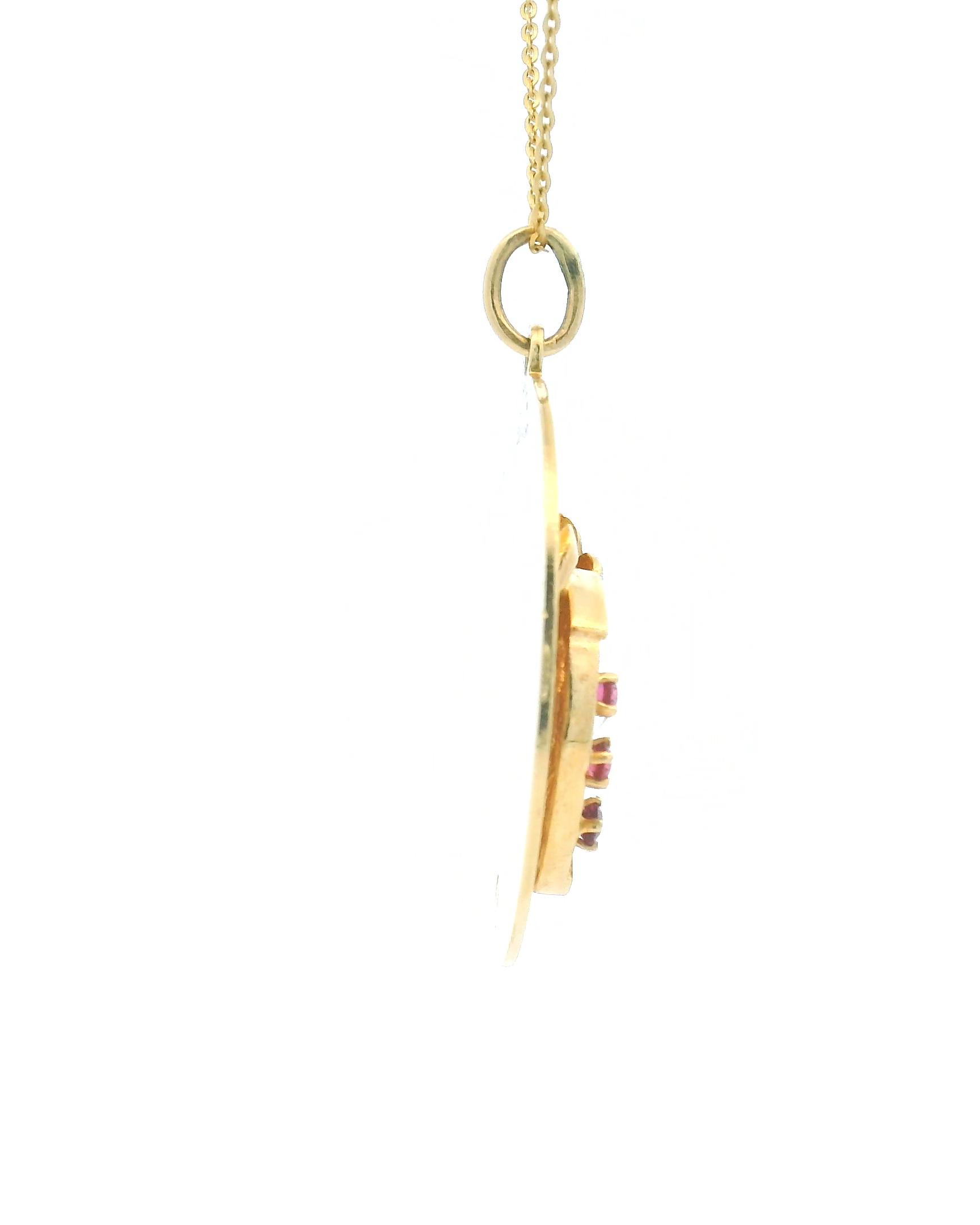 14k Yellow Gold Clover Horseshoe Engined Turned Charm