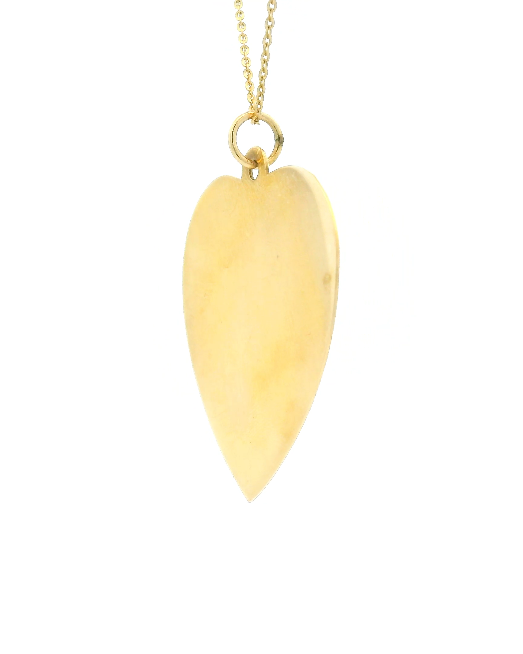 14k Yellow Gold Flat Medium Heart Charm