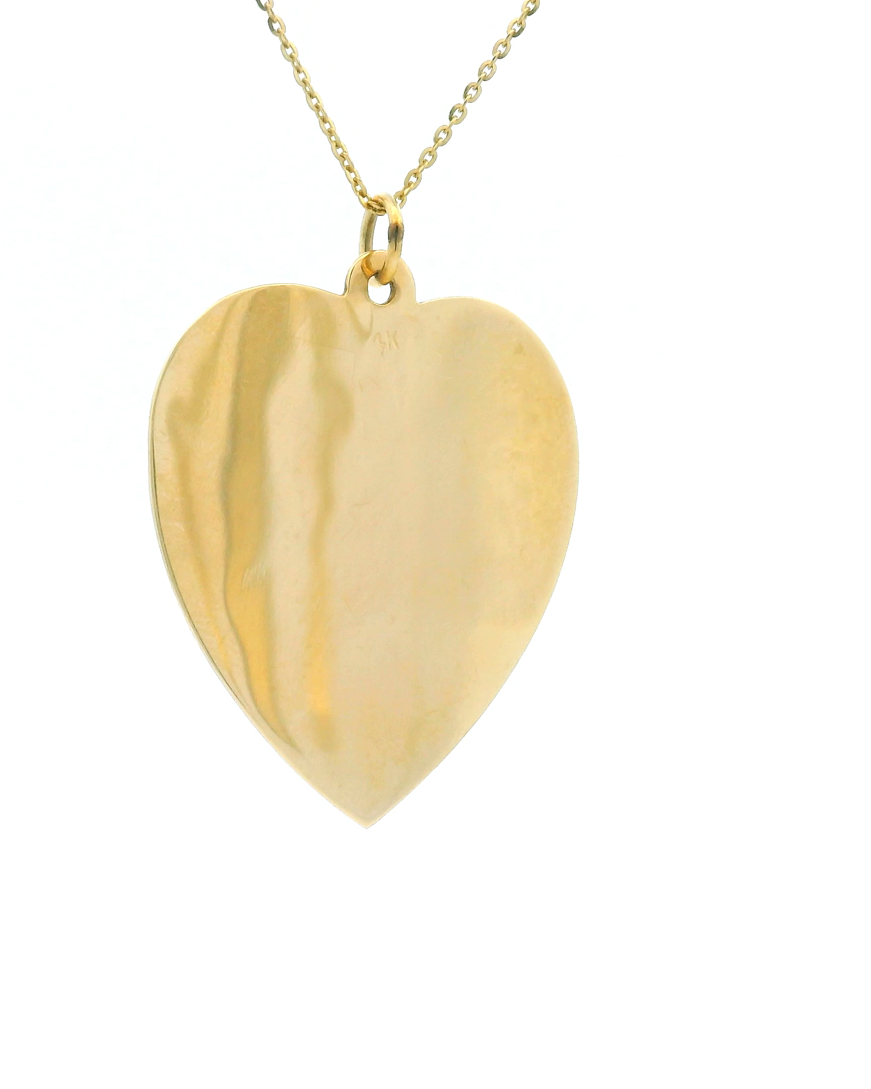 14k Yellow Gold Flat Medium Heart Charm