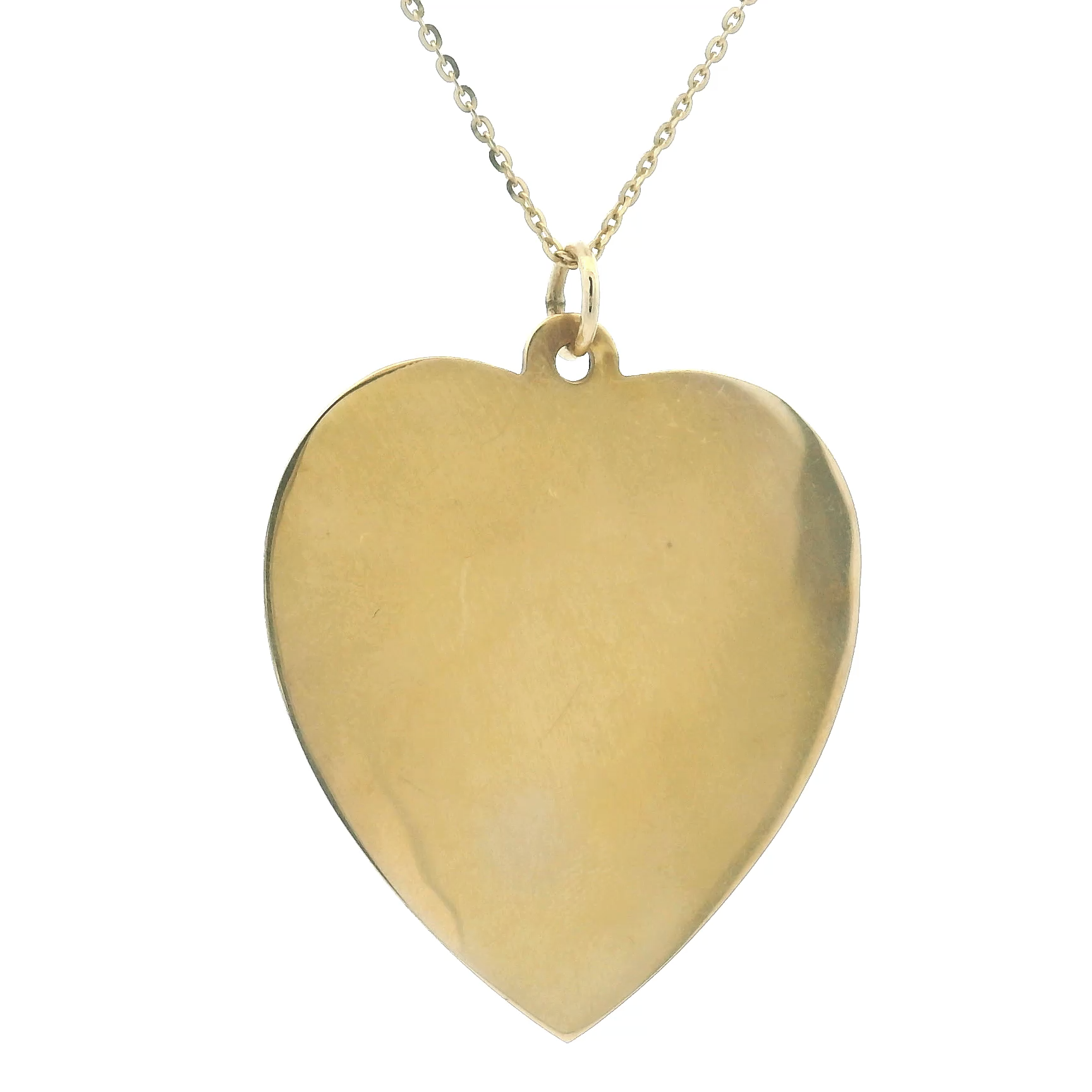 14k Yellow Gold Flat Medium Heart Charm