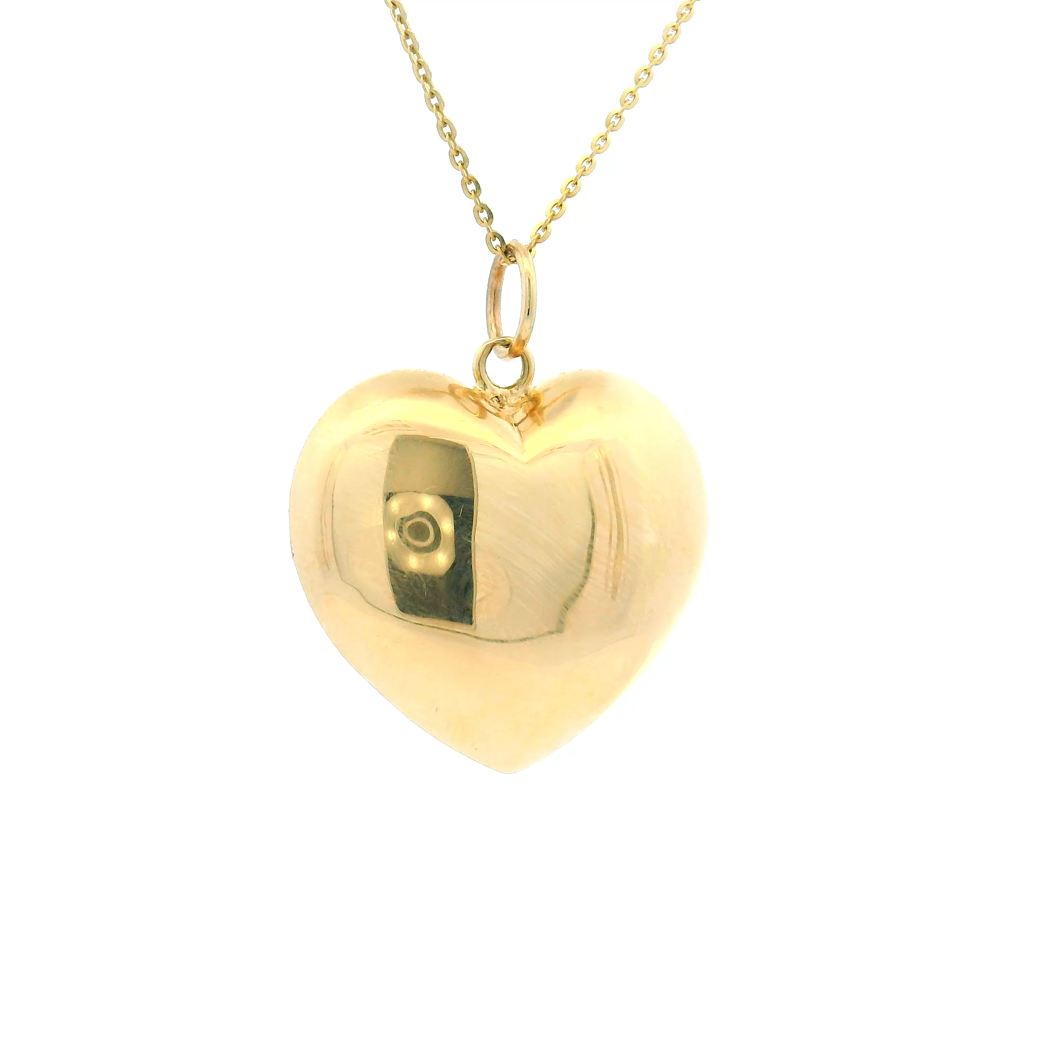 14k Yellow Gold Puffy Heart Charm