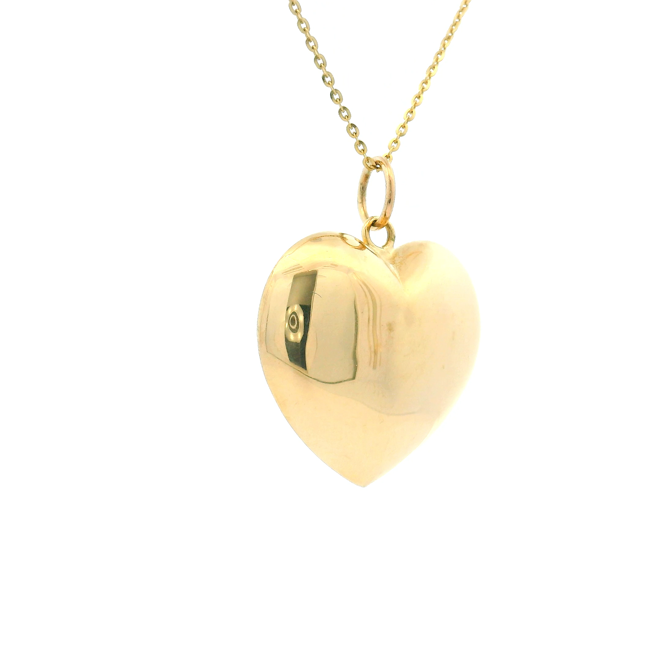 14k Yellow Gold Puffy Heart Charm