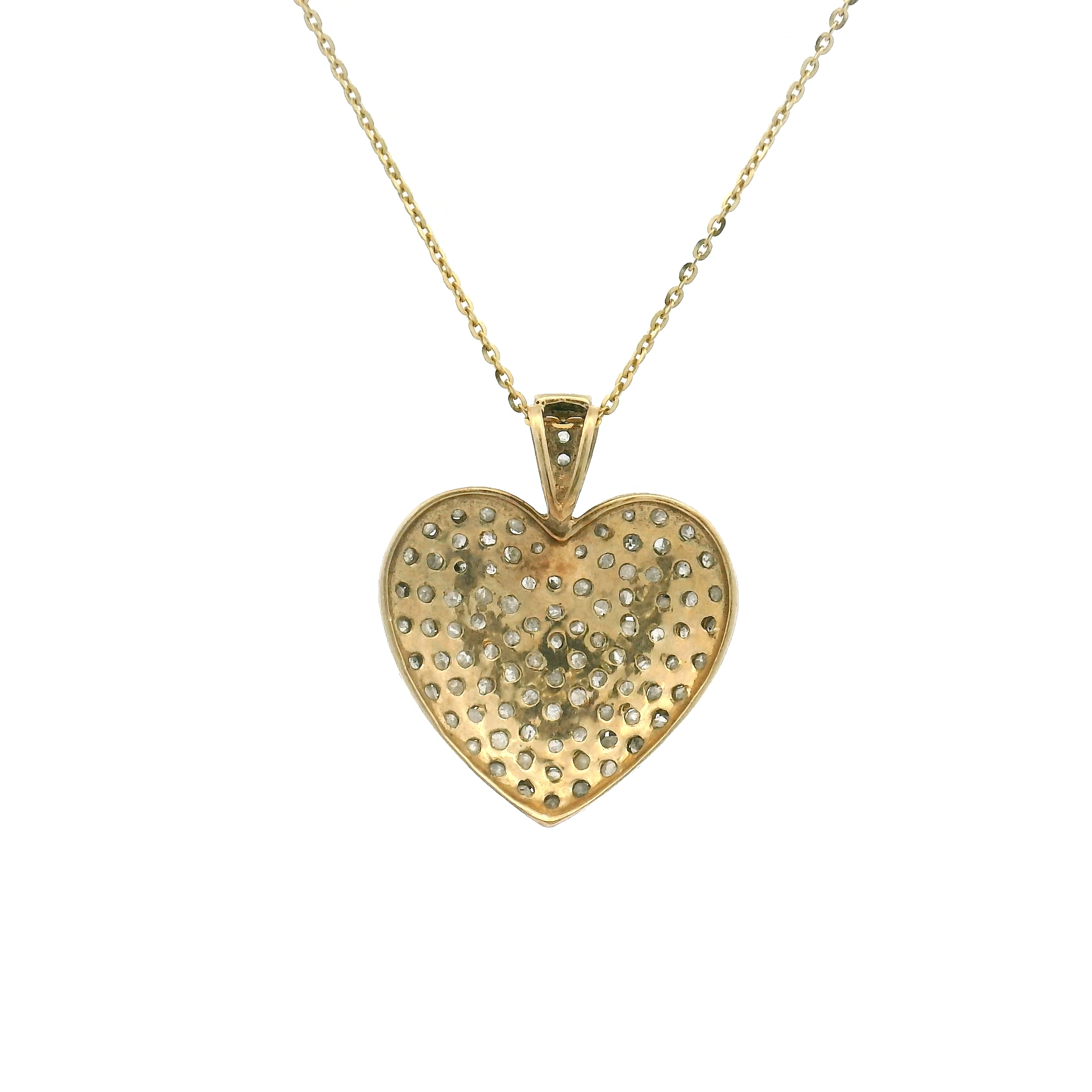 14k Yellow Gold Diamond Heart Charm