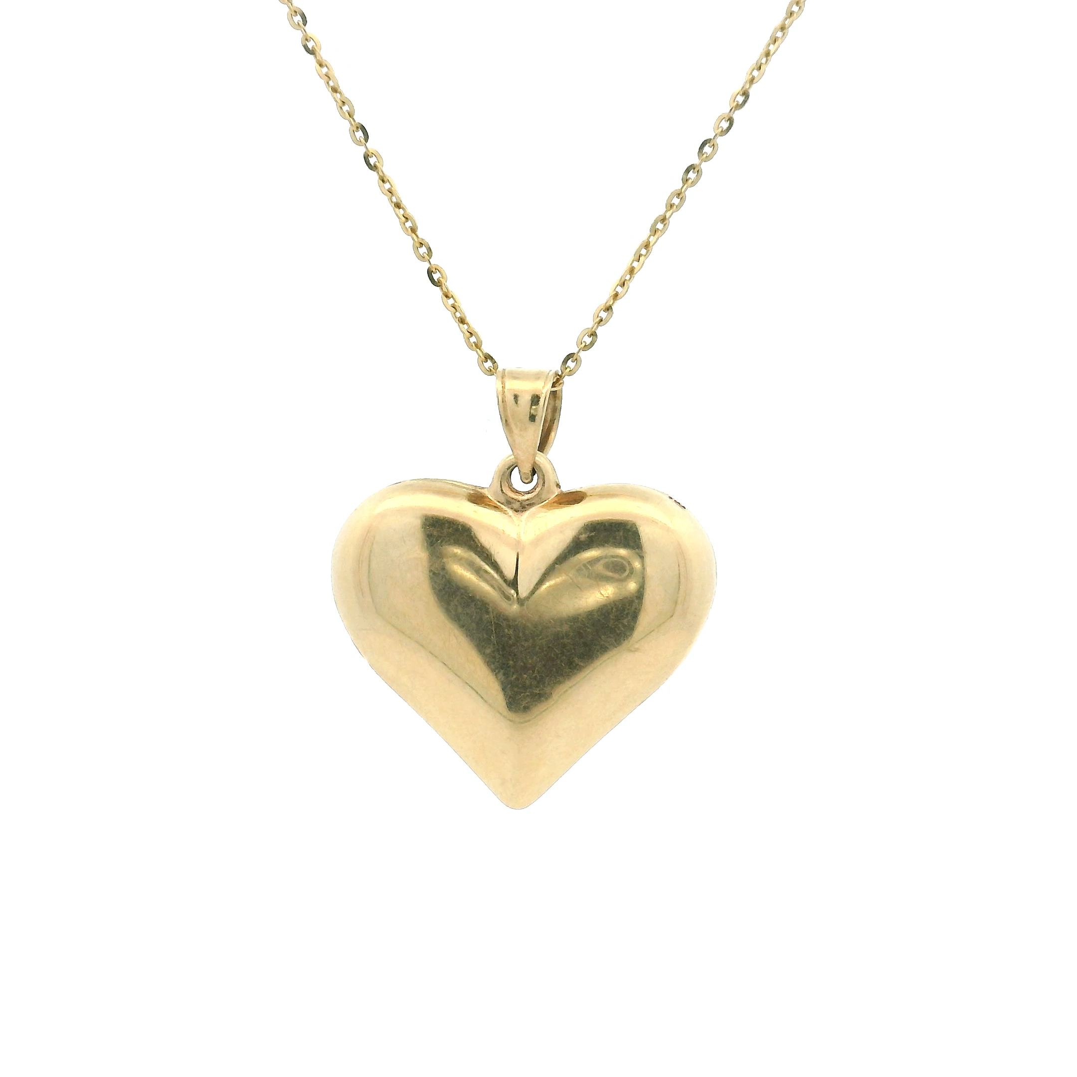 14k Yellow Gold Puffy Heart Charm