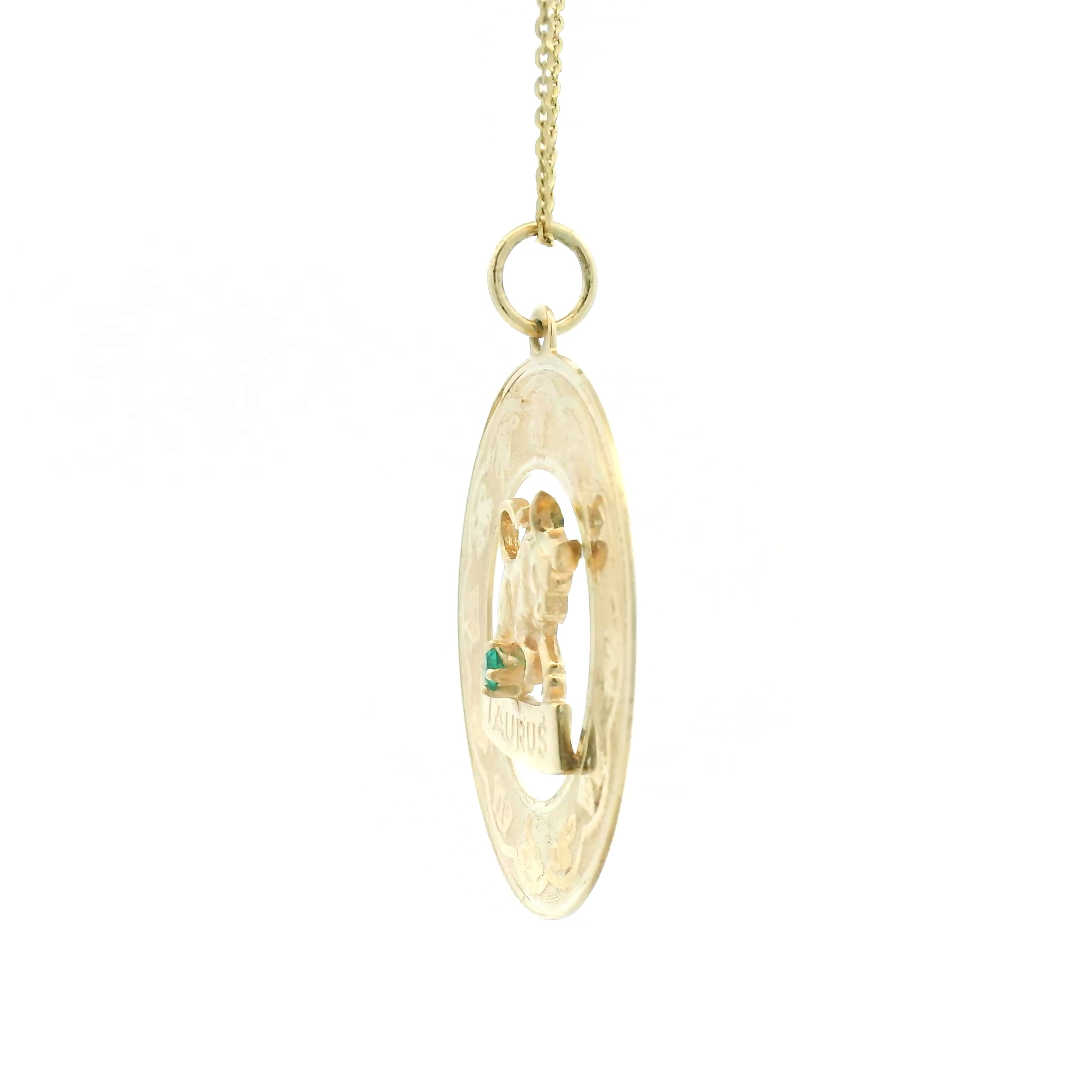 14k Yellow Gold Vintage Taurus Zodiac Charm