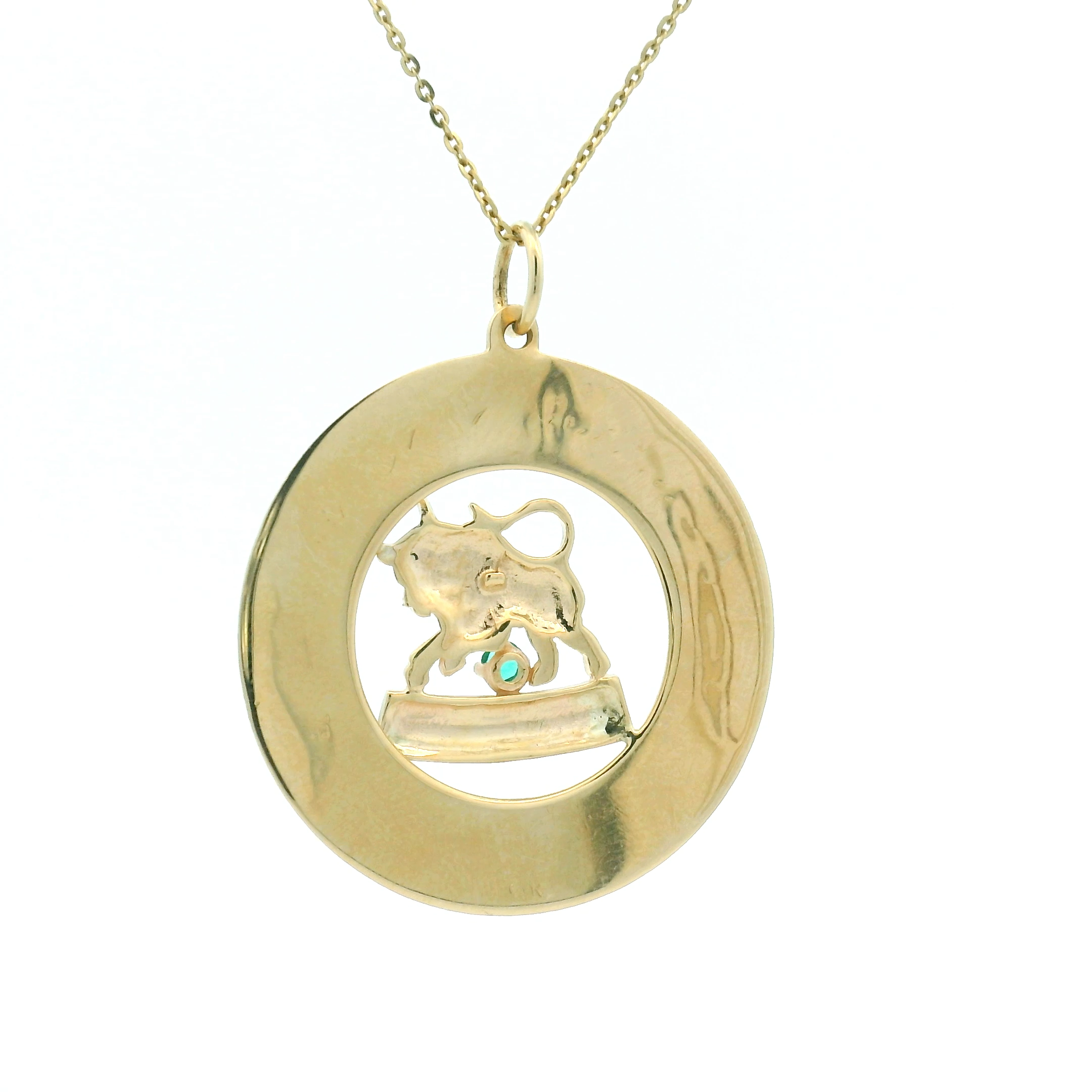 14k Yellow Gold Vintage Taurus Zodiac Charm