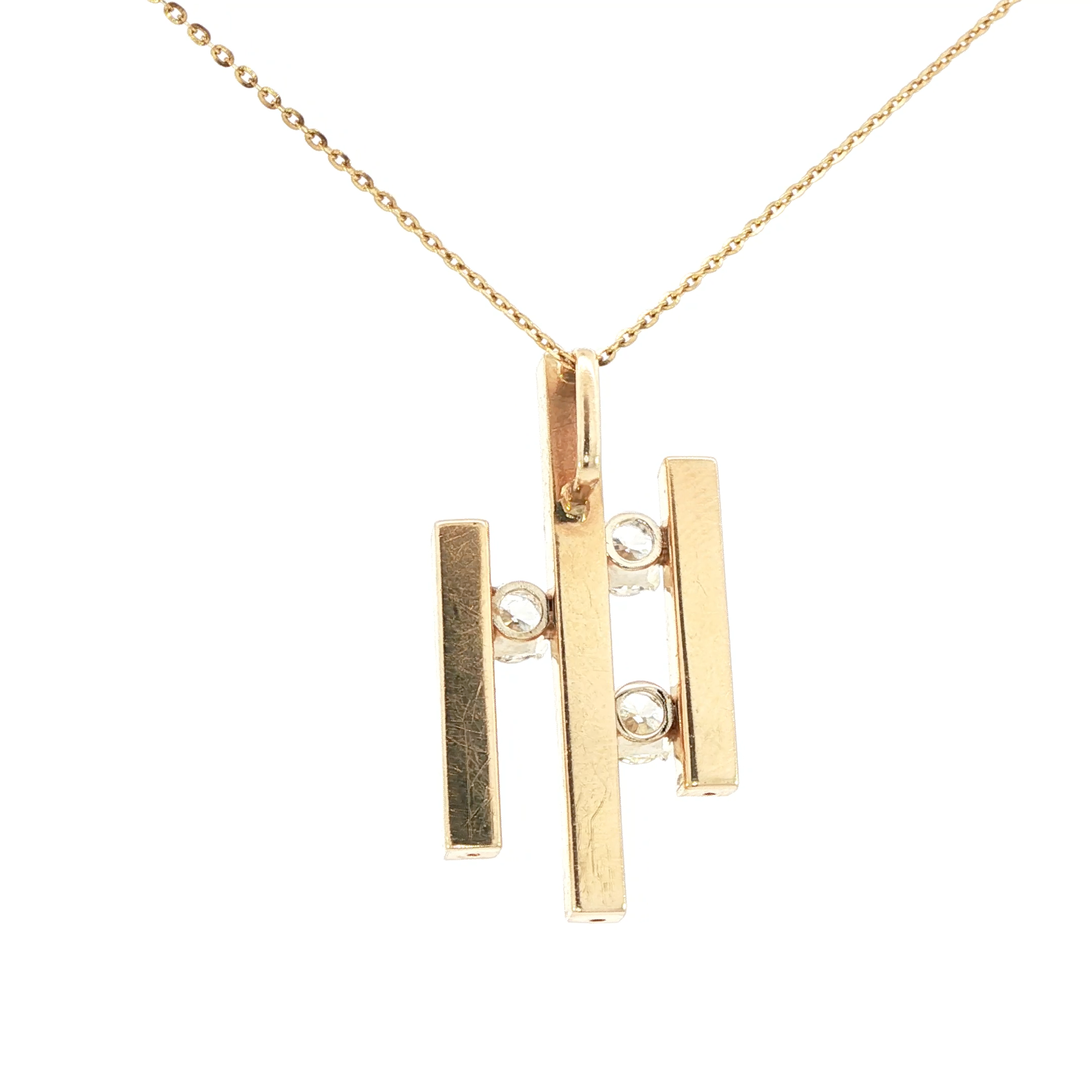 14k Yellow Gold Vintage 1.5 Carat Diamond Slider Charm