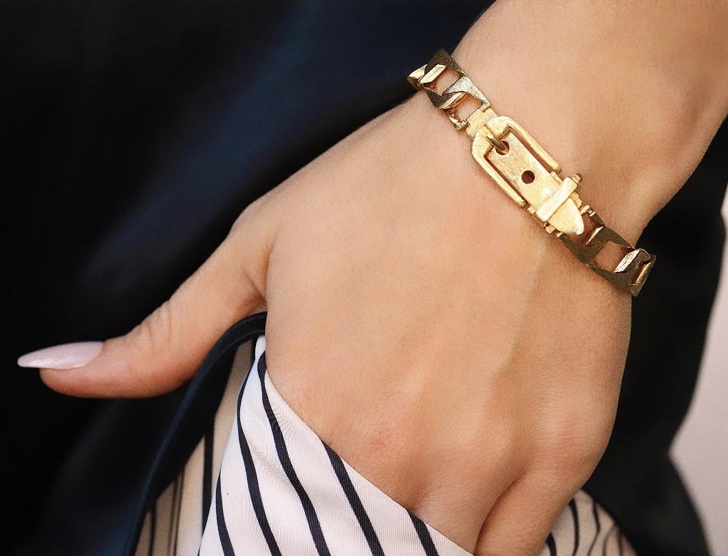 14k Yellow Gold Vintage Buckle Bracelet