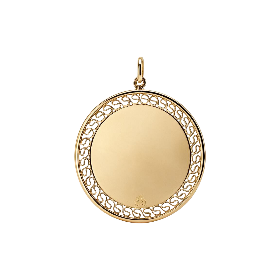 14K Yellow Gold Diamond Openwork Border Sagittarius Charm Pendant