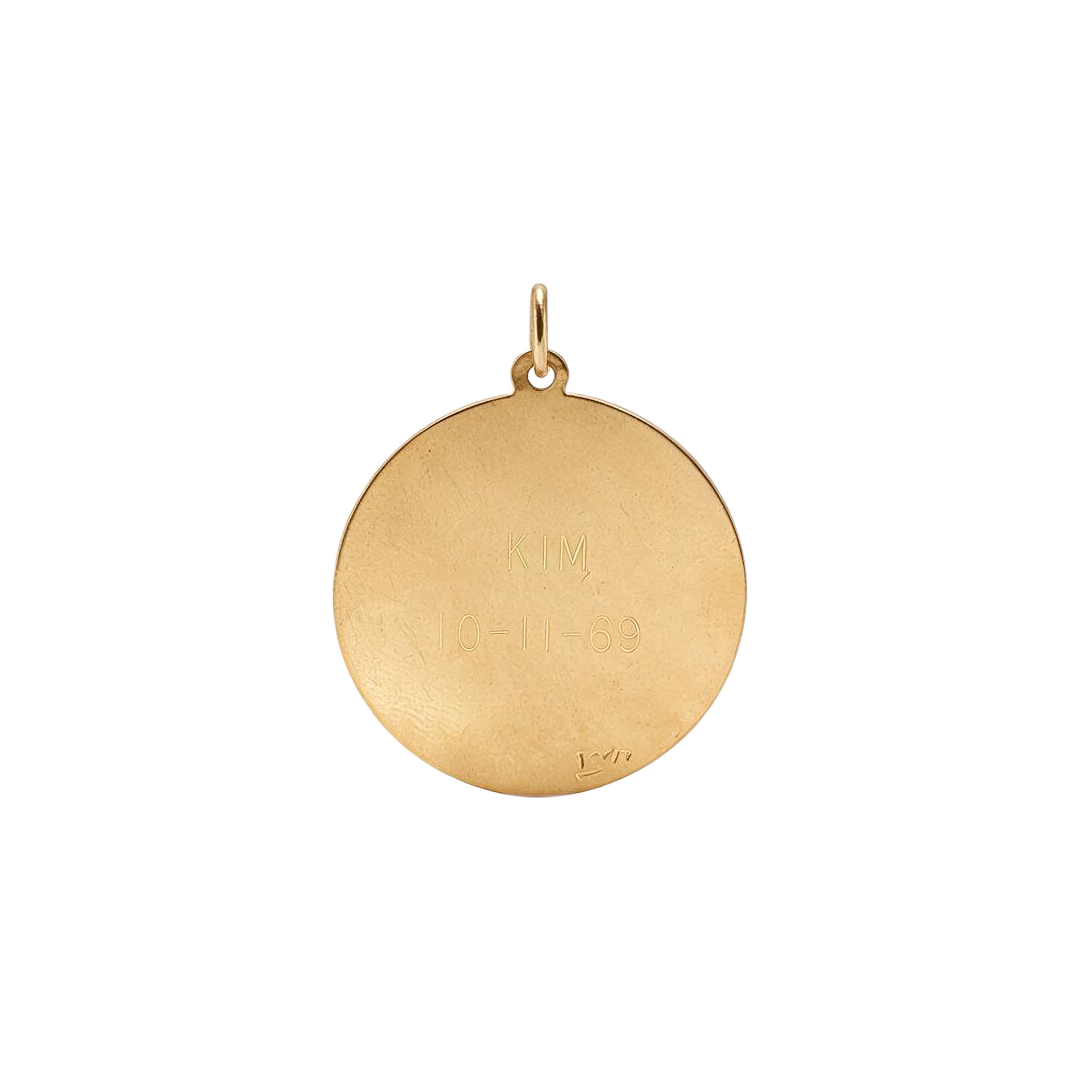 14k Yellow Gold Vintage Virgo with Stars Zodiac Charm