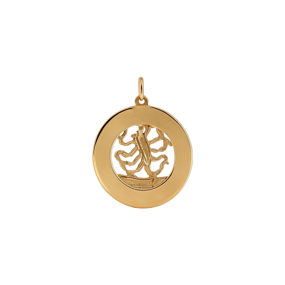 14k Yellow Gold Vintage 1970's Diamond Openwork Scorpio Charm Pendant