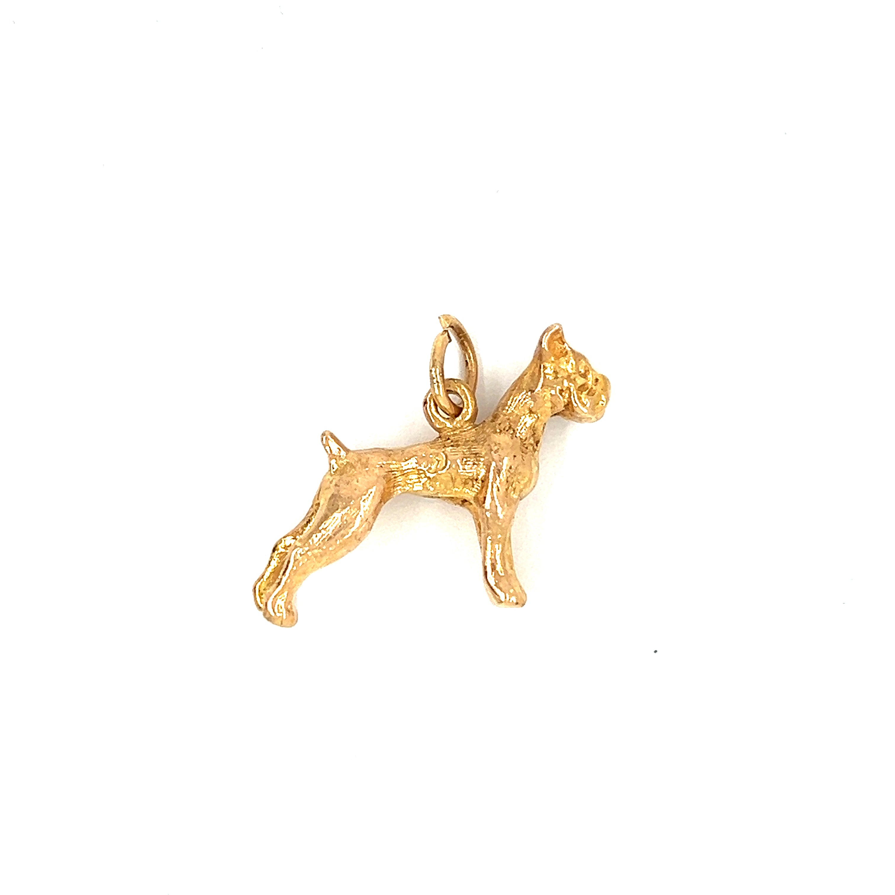 14k Yellow Gold Vintage Dog Charm