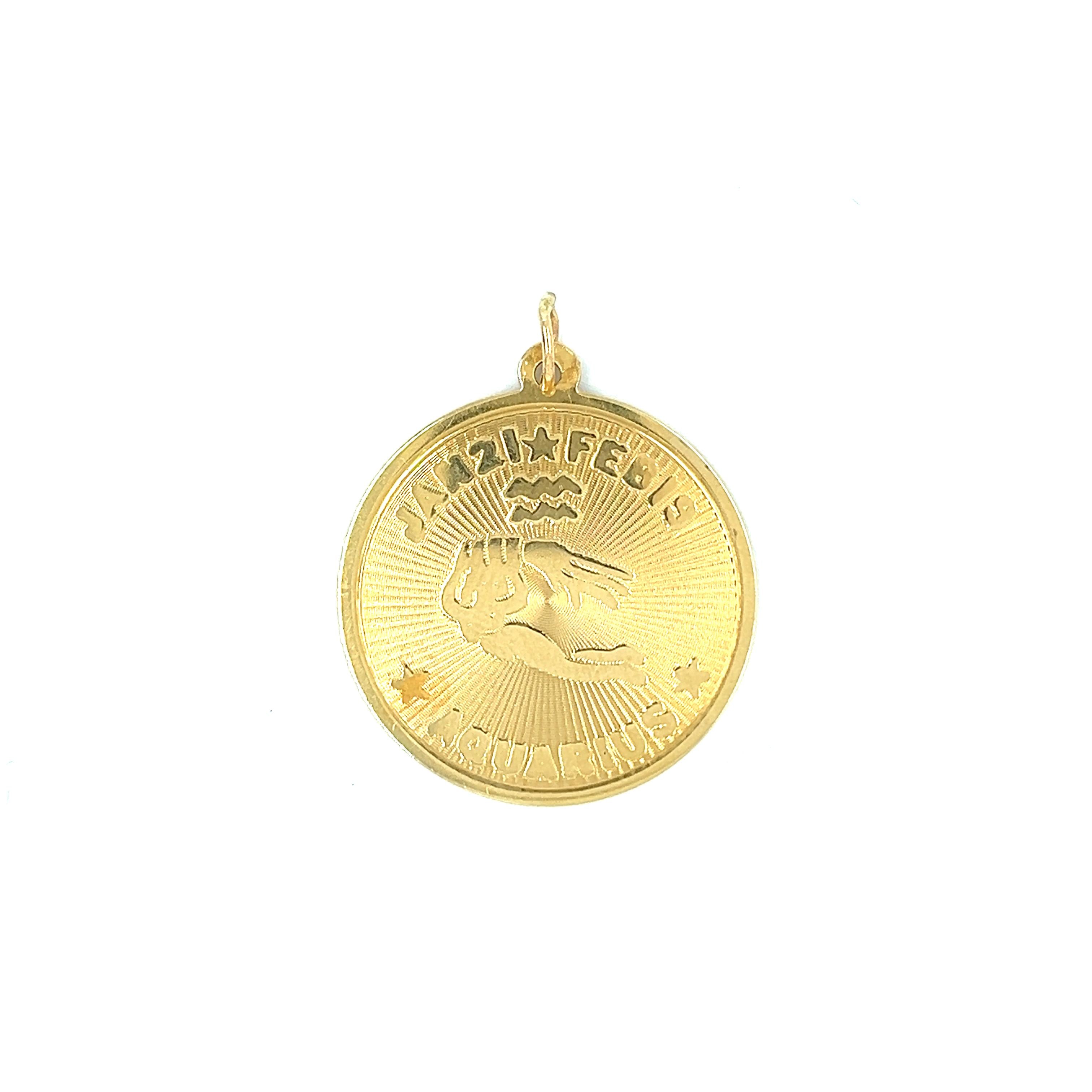 Vintage 14k Gold Aquarius Zodiac Charm