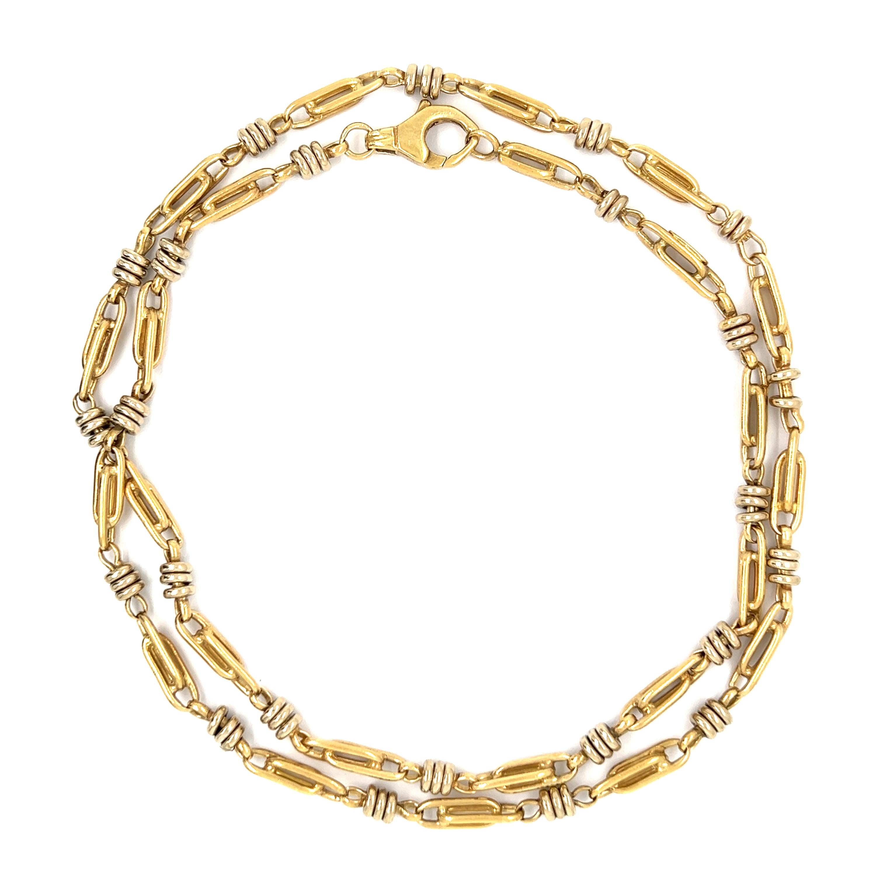 Vintage 18k White and Yellow Gold 20.5"