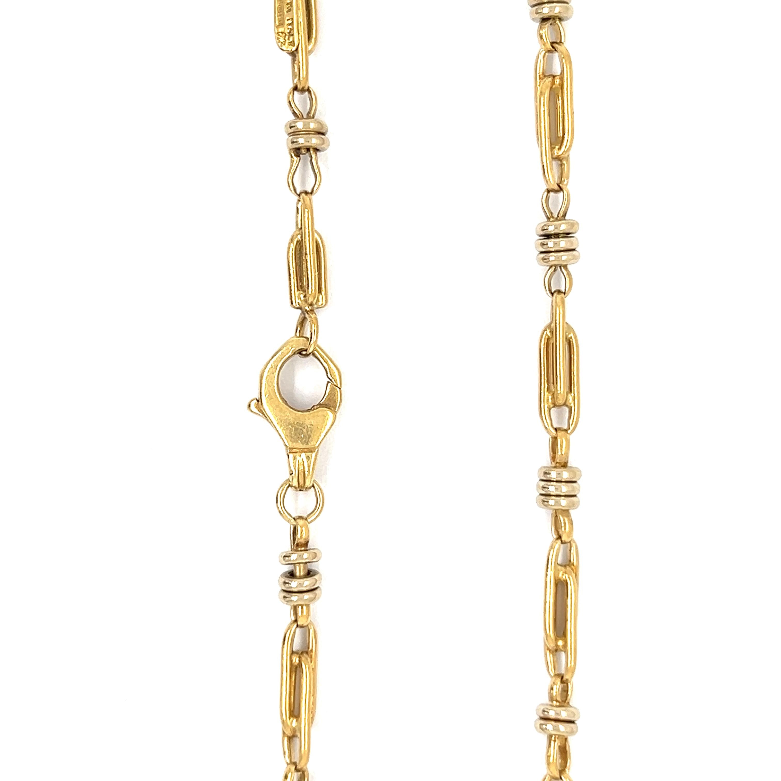 Vintage 18k White and Yellow Gold 20.5"