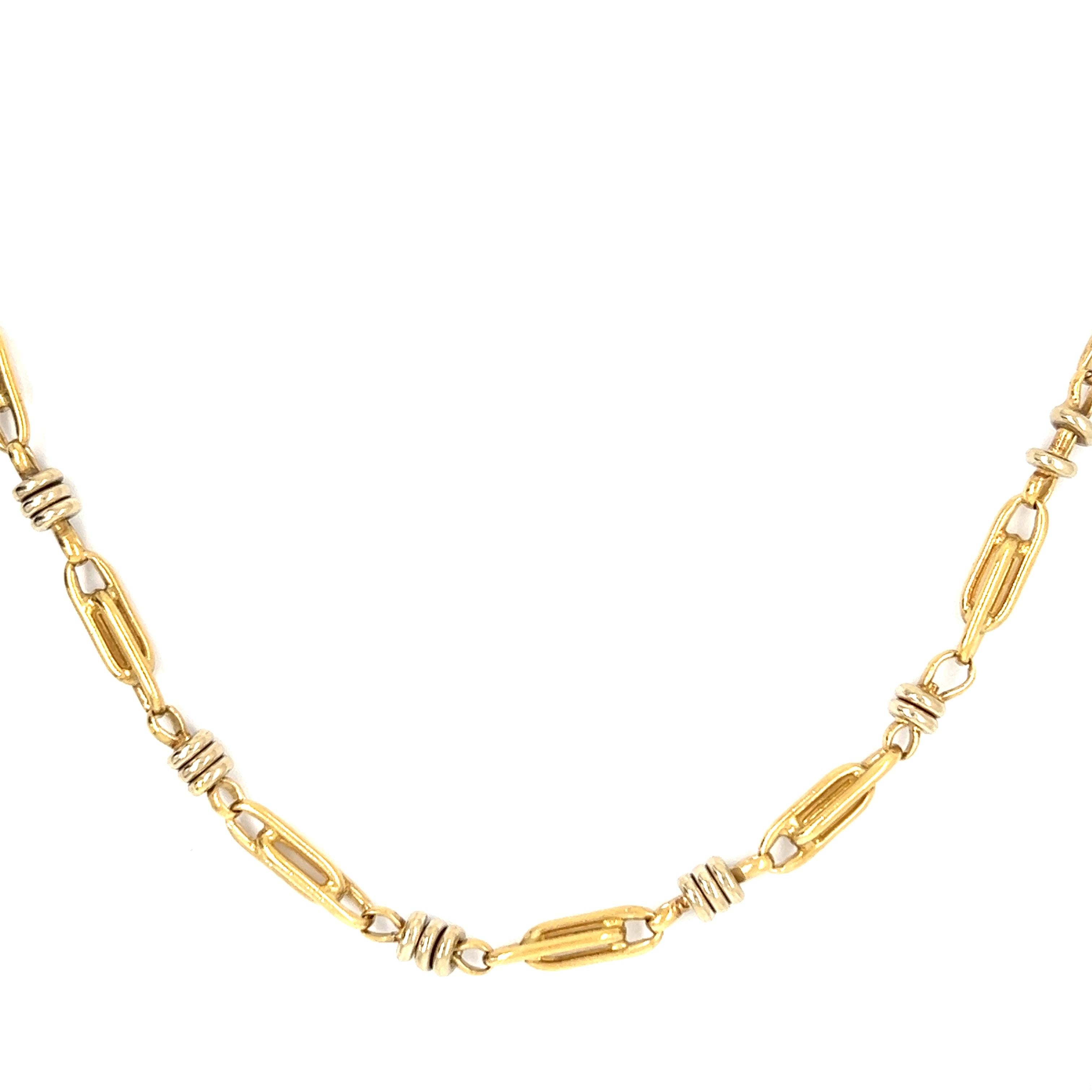 Vintage 18k White and Yellow Gold 20.5"