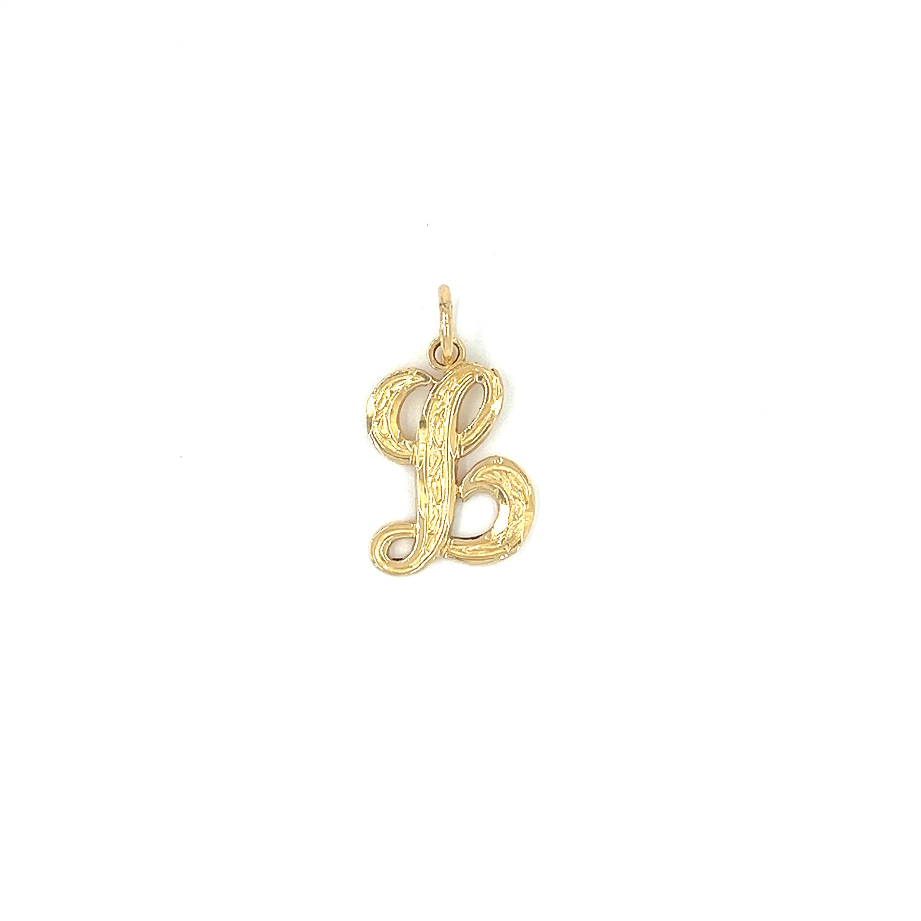 Vintage 14k Gold "L" Charm