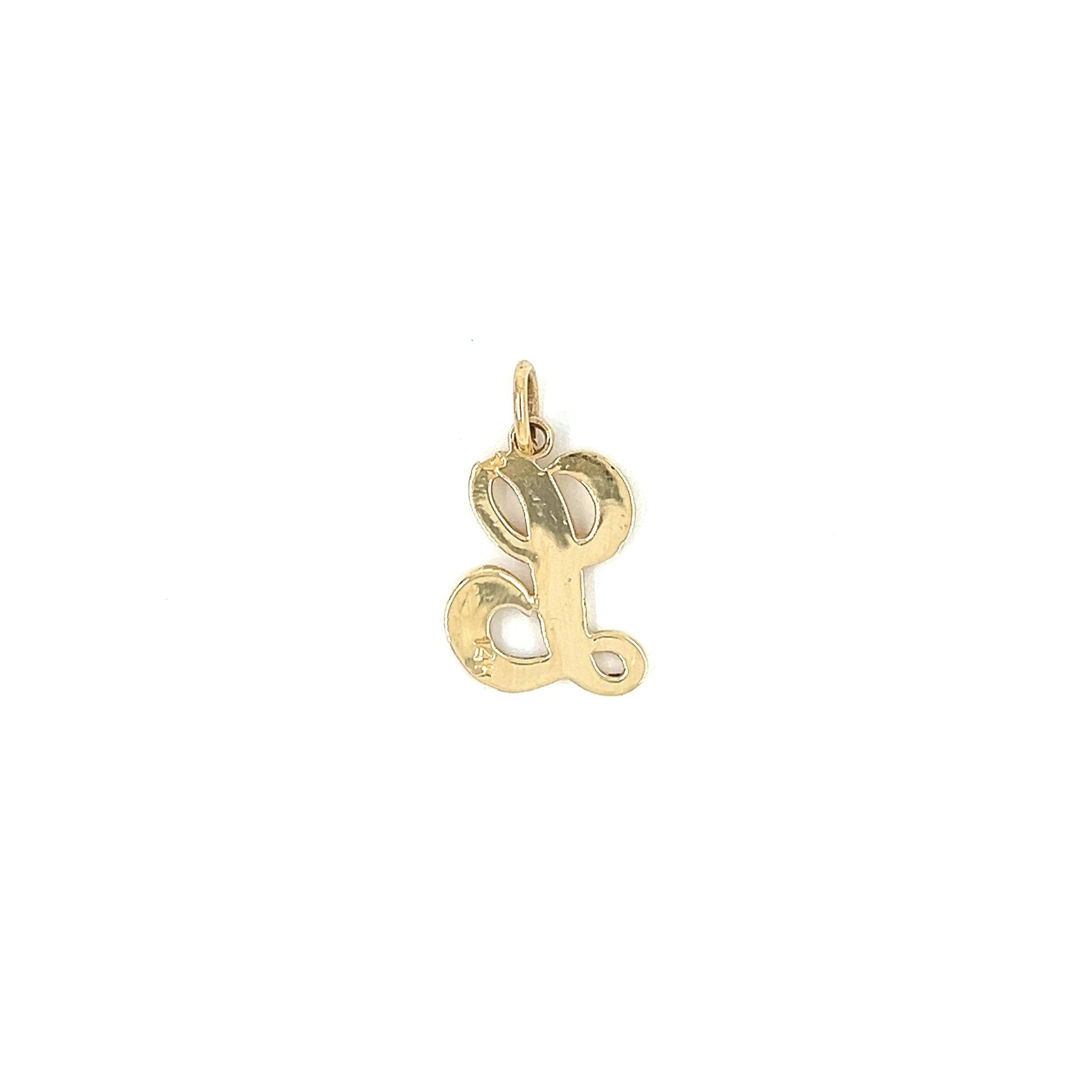 Vintage 14k Gold "L" Charm