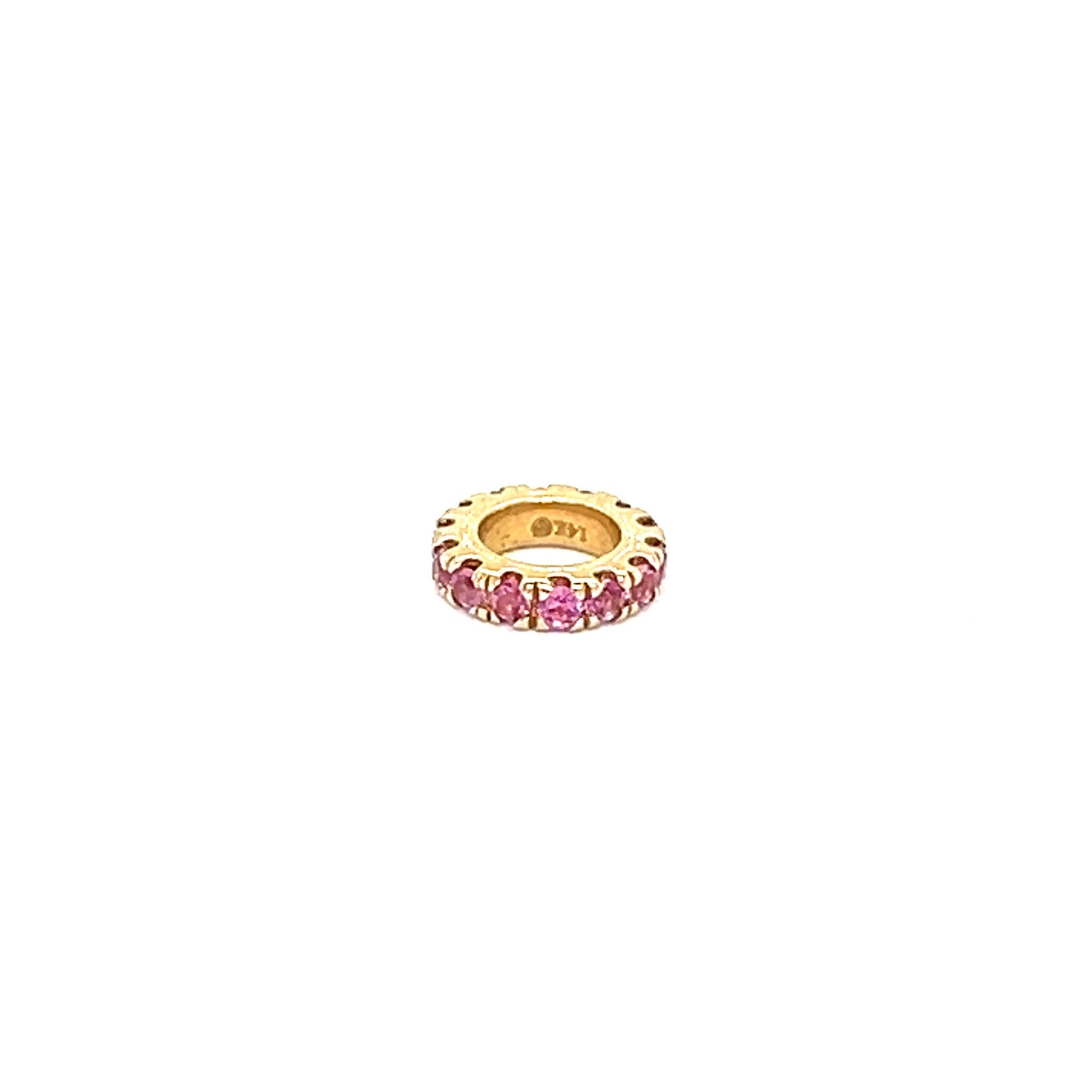 Encanto de oro de 14 quilates con espaciador Rondel de piedras preciosas