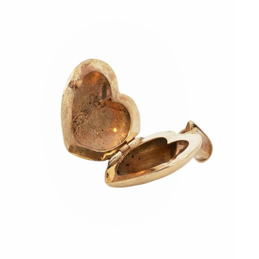 14k Yellow Vintage Gold Puffy Heart Locket