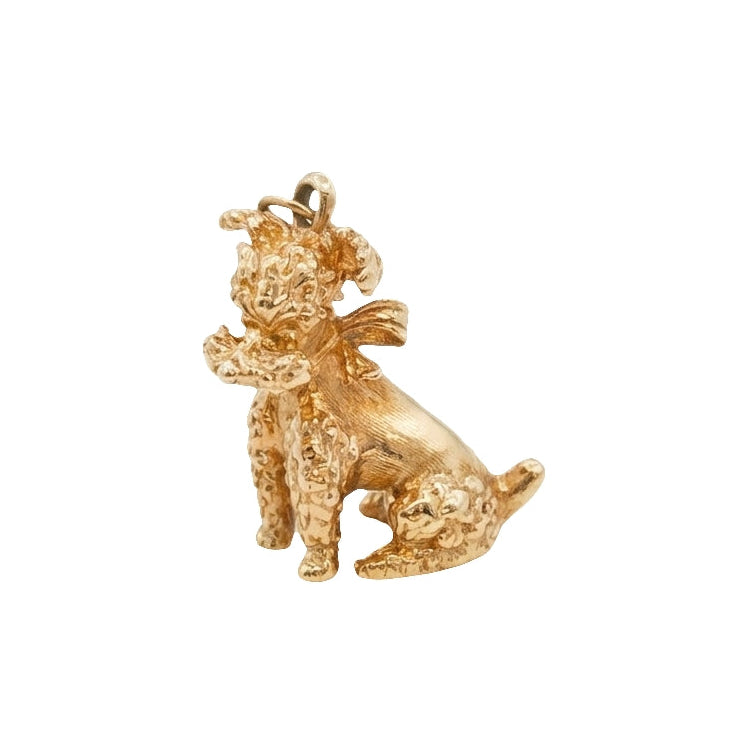 14k Yellow Gold Vintage Schnauzer Dog Charm