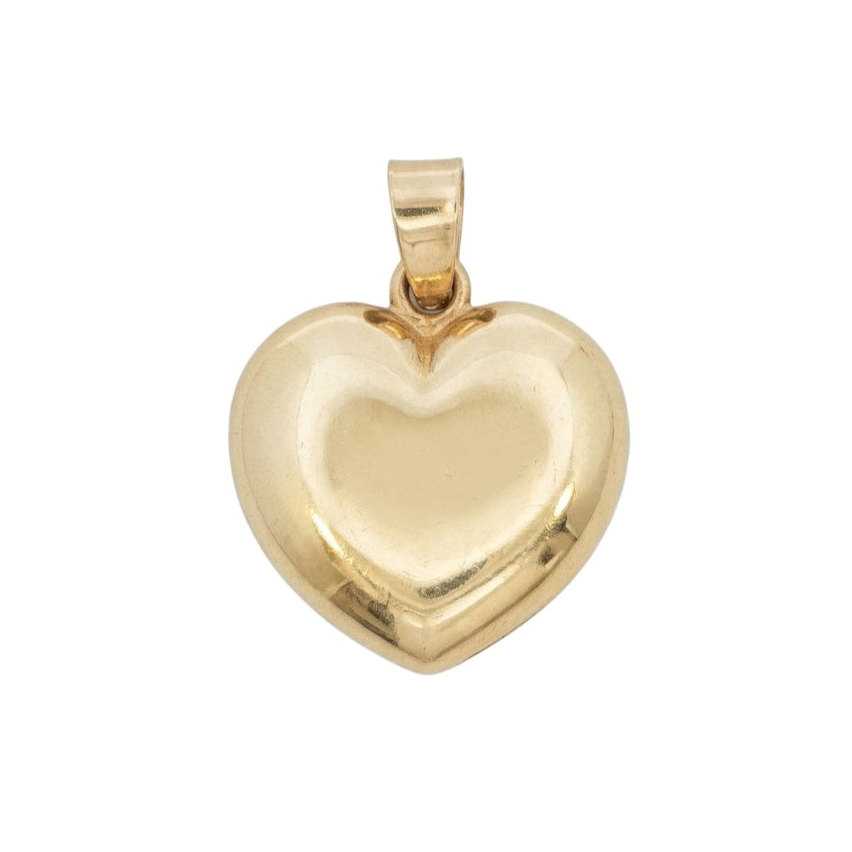 14k Yellow Vintage Gold Puffy Heart Locket